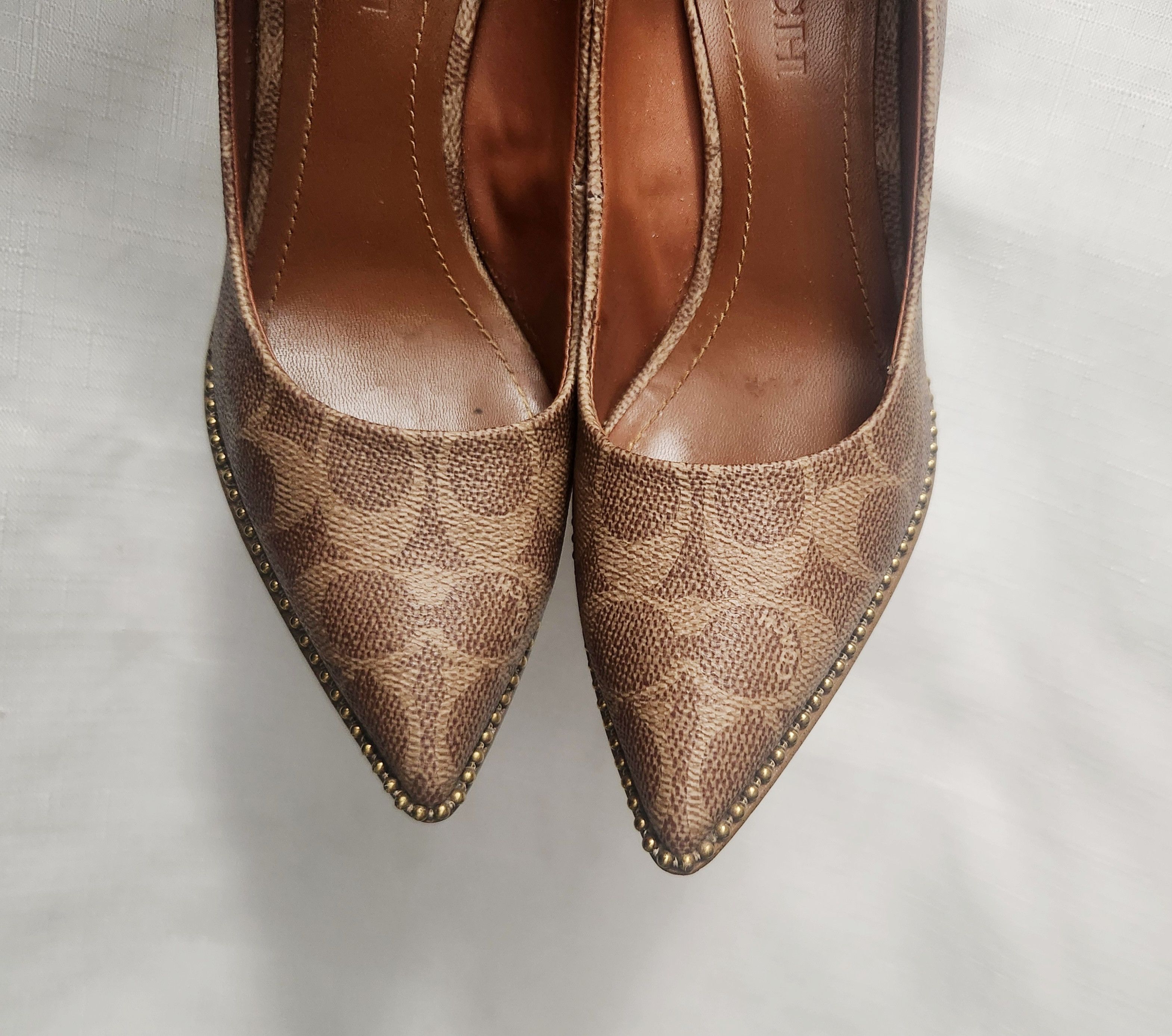 Coach × Designer COACH Waverly Pump with Beadchain Women Size 6 B Tan (G4374) Size US 6 / IT 36 - 11 Thumbnail