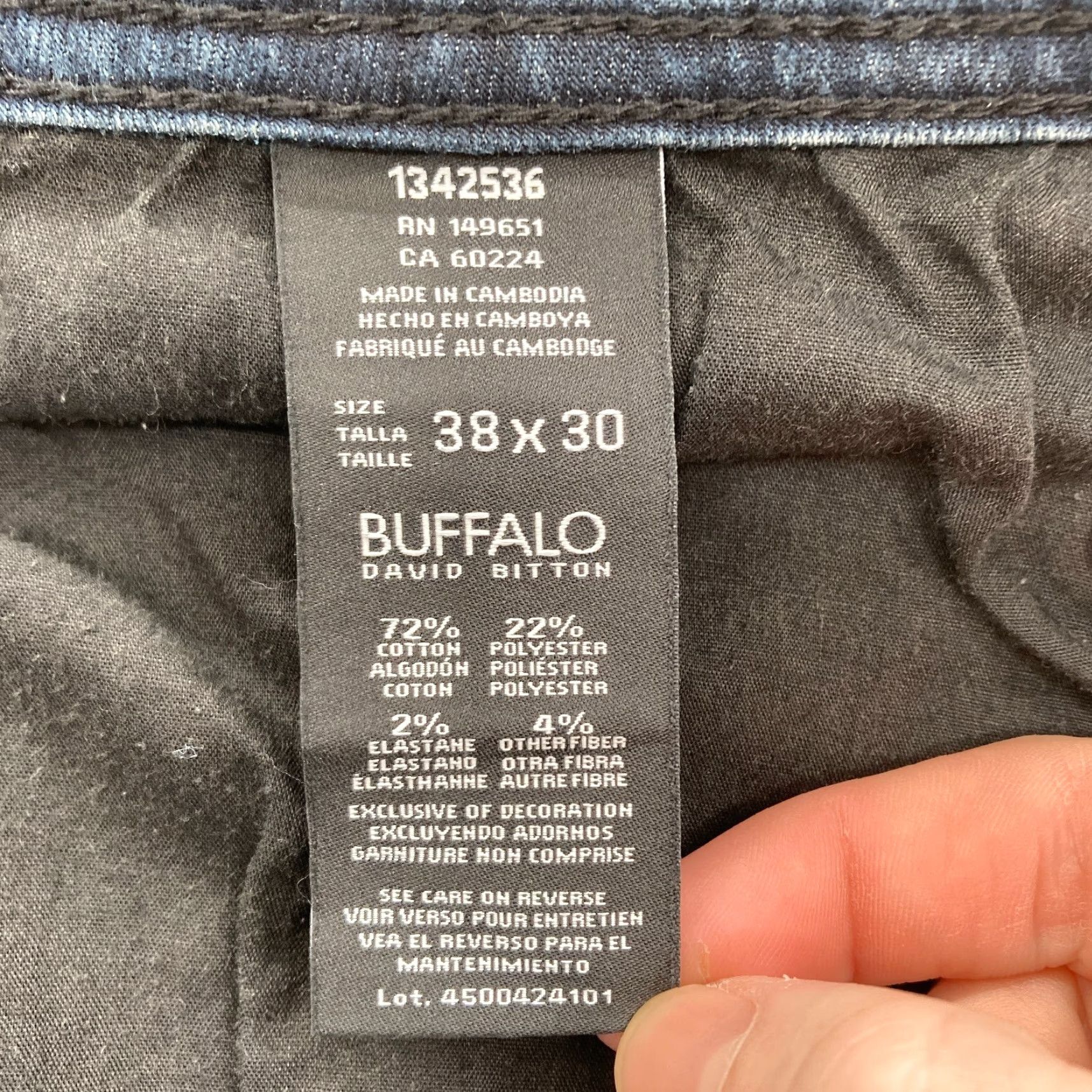 Buffalo David Bitton Buffalo David Bitton Jeans Mens 38x30 Slim Straight Blue Stretch Denim Shirt Size US 38 / EU 54 - 5 Thumbnail