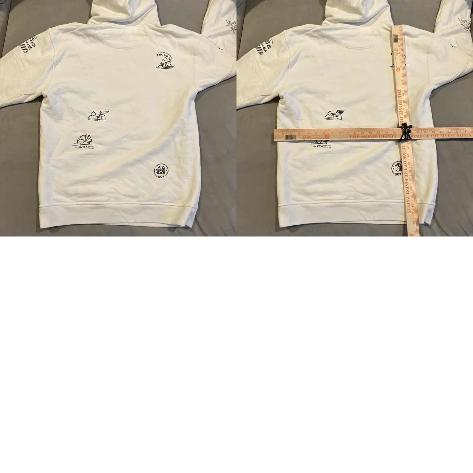Vintage UNLESS Hoodie Mens Medium Ivory International Mountain Day Elbow Pads Pullover Size US M / EU 48-50 / 2 - 8 Thumbnail
