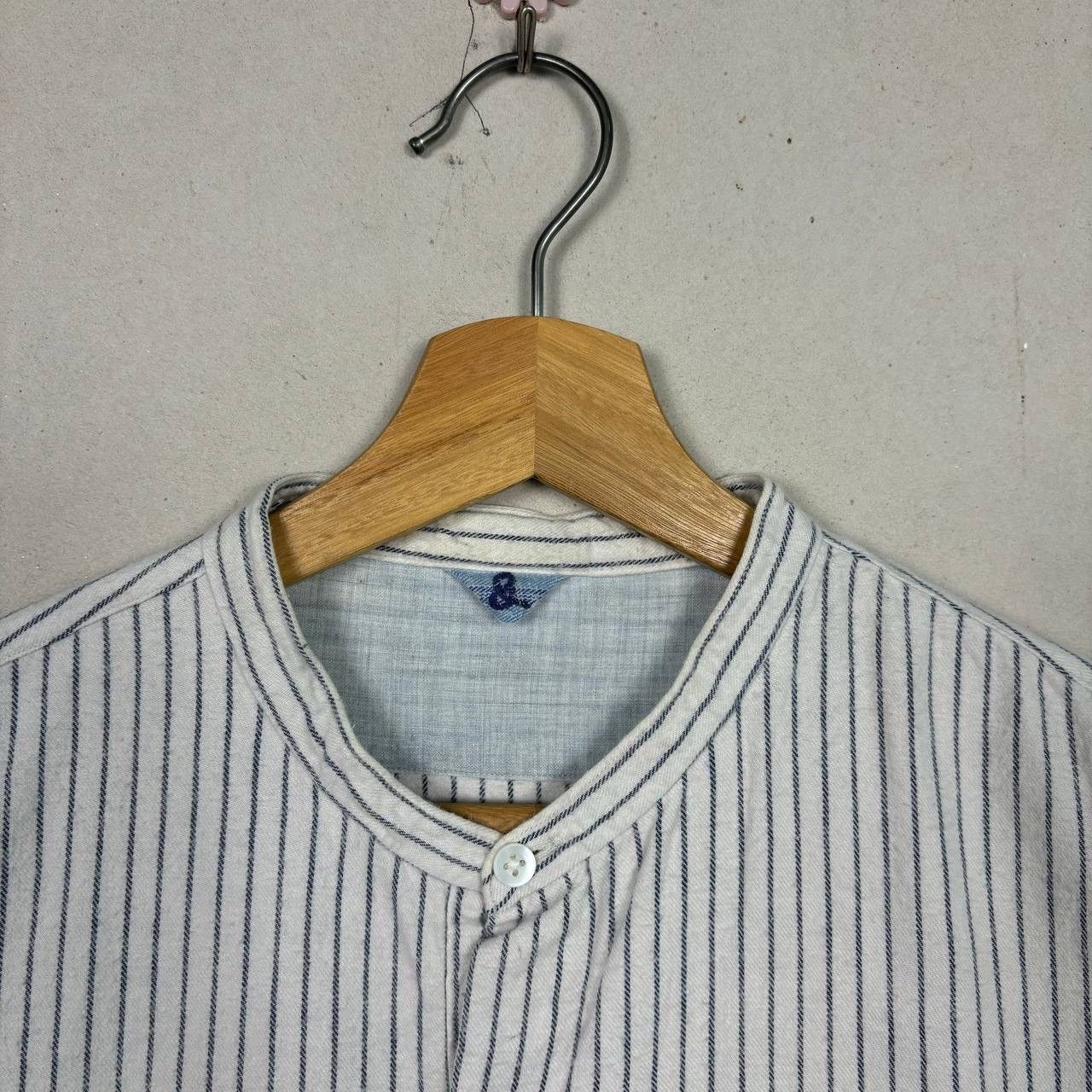 45rpm 45rpm Japan Blue Striped Band Collar Tunic Shirt Size 2 Size US M / EU 48-50 / 2 - 4 Thumbnail
