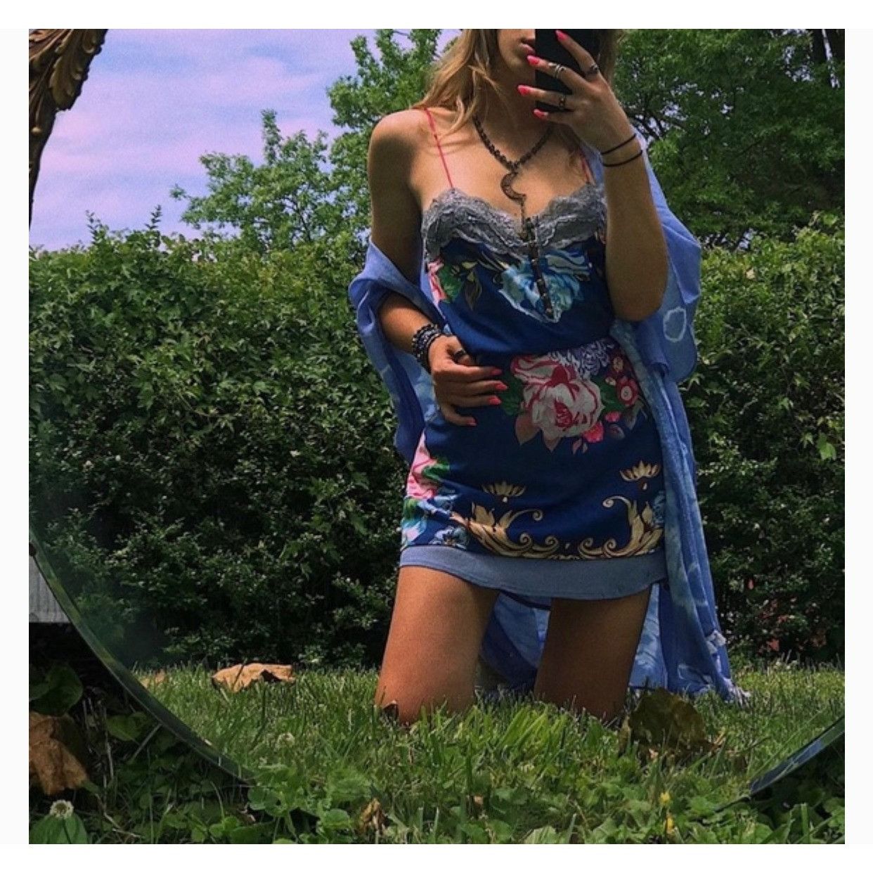 Other Aratta Silent Journey Ines Mini Slip Dress Blue Floral NWOT Size S / US 4 / IT 40 - 9 Thumbnail