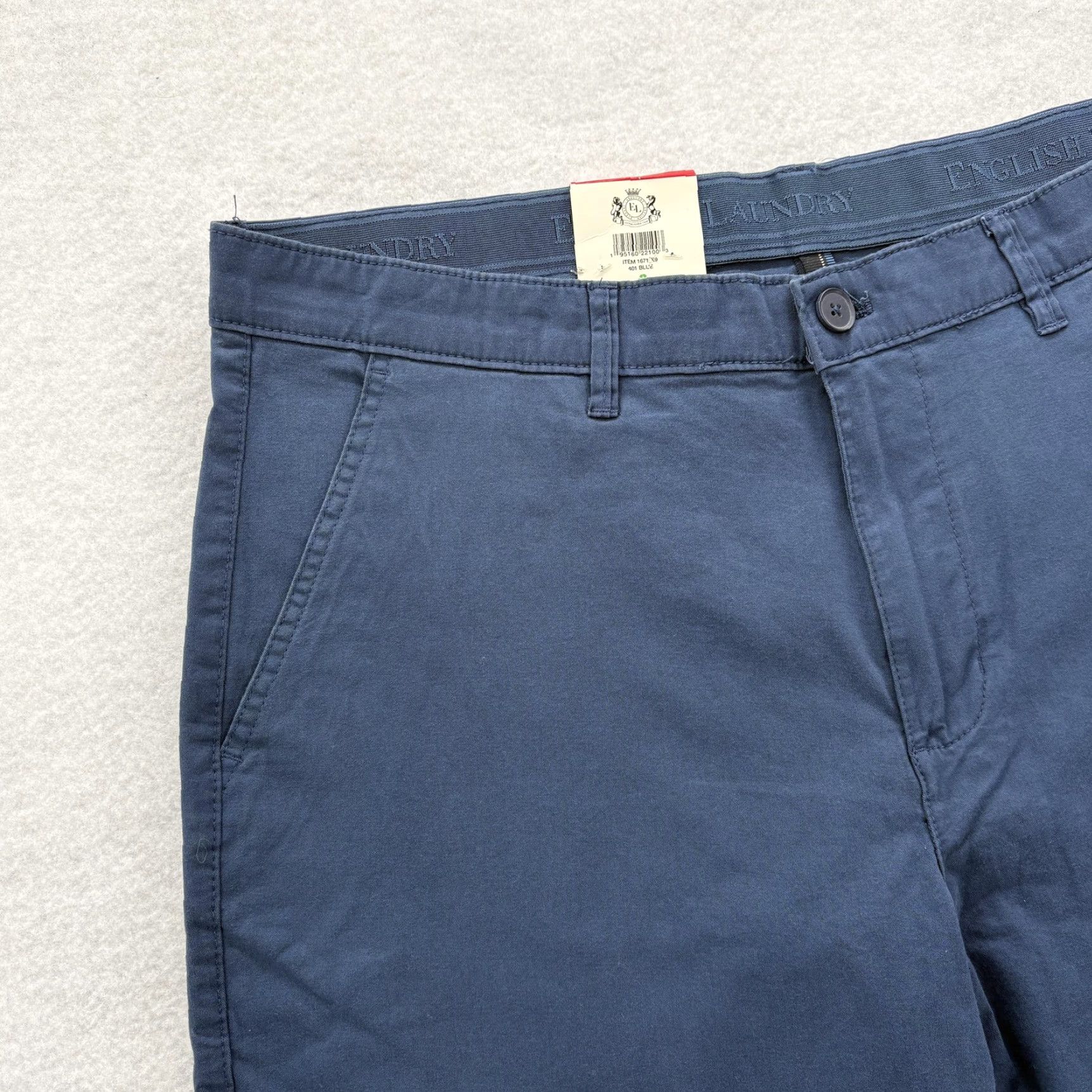 English Laundry English Laundry Pants Mens 34x26 Blue Slimmer Straight Leg Chino Casual Comfort Size US 34 / EU 50 - 3 Thumbnail