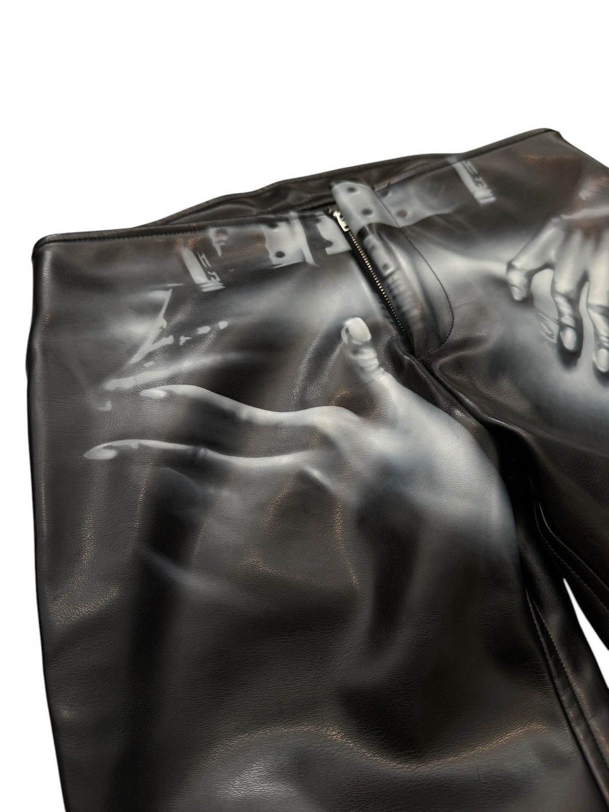 Mowalola Airbrushed Grope Vegan Leather Pants Size US 26 / EU 42 - 7 Thumbnail