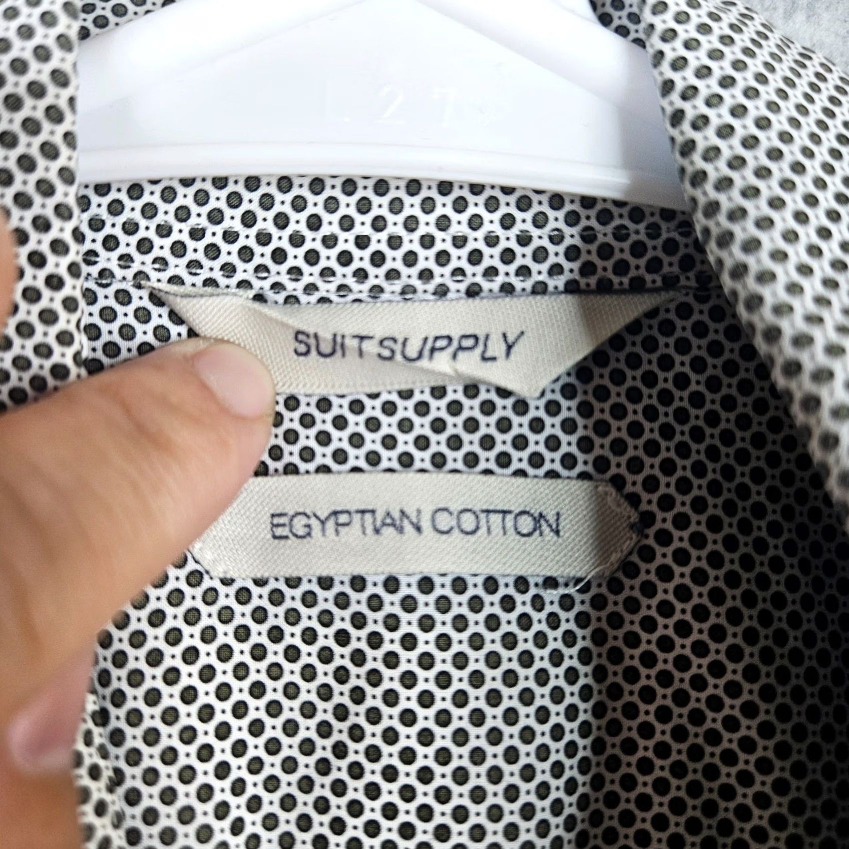 Suitsupply Suitsupply Gray Cotton Button-Up Shirt Mens Regular 39/15.5 Micro Polka Dot Pattern Polka Dot Vintage: No Size US L / EU 52-54 / 3 - 3 Thumbnail