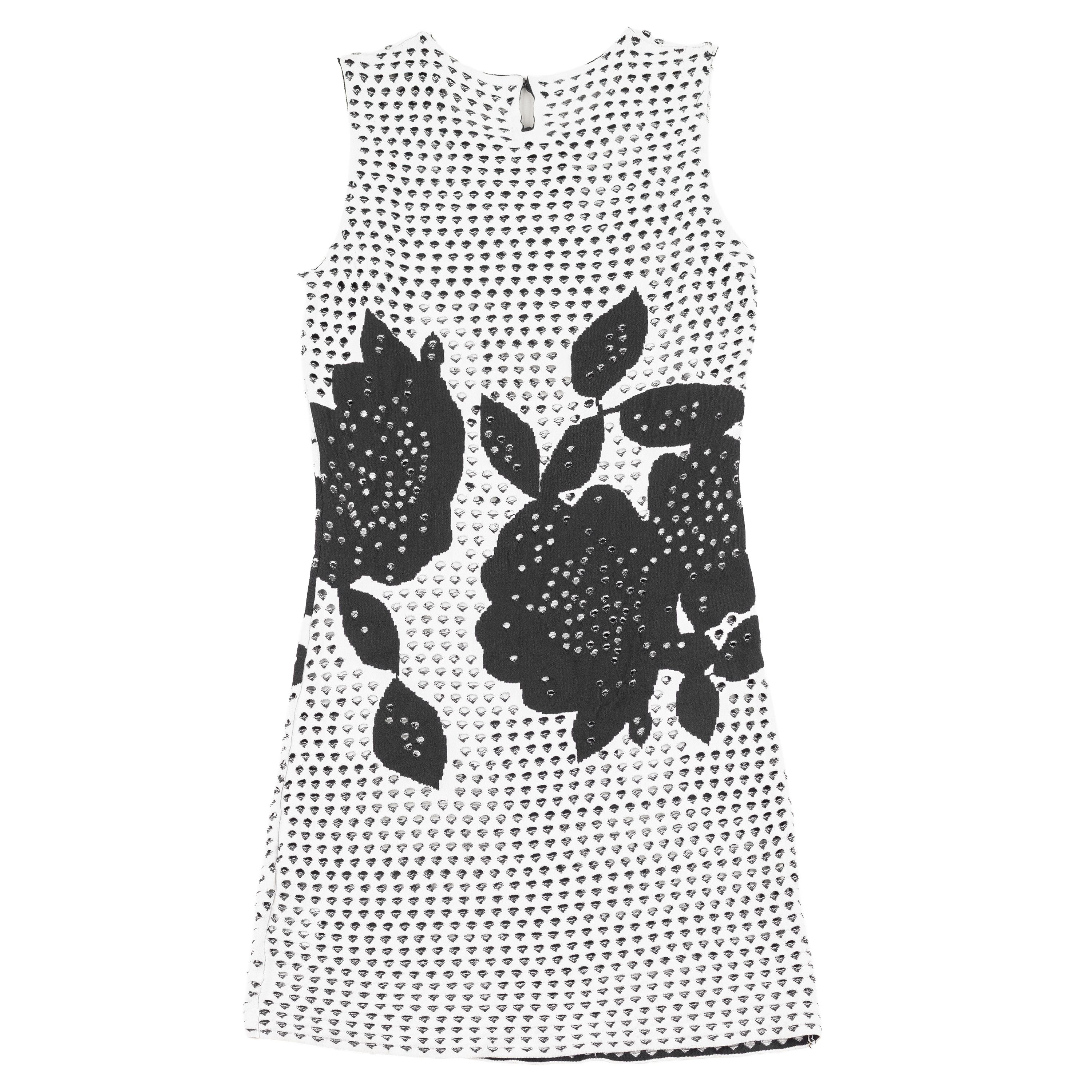 Salvatore Ferragamo Salvatore Ferragamo Black & White Holes Mini Dress Size M / US 6-8 / IT 42-44 - 3 Thumbnail