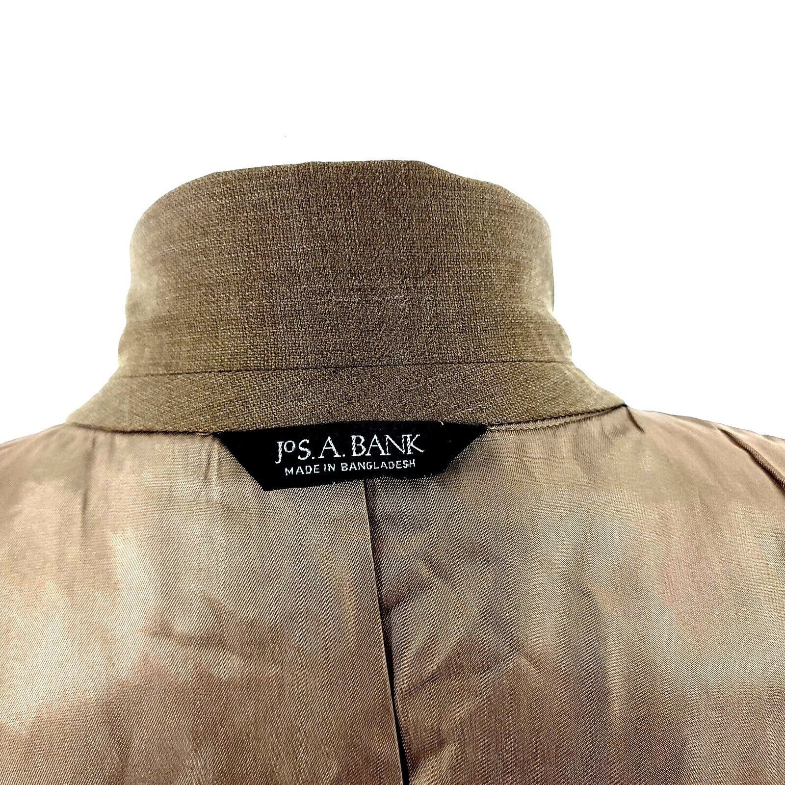 Jos. A. Bank DAMAGED Jos A Bank Wool 2 Button Blazer 46L Light Brown Bask Size 46L - 10 Thumbnail