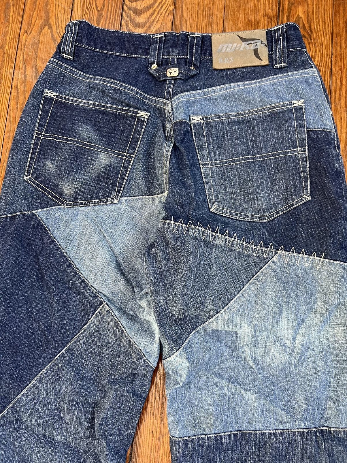 Japanese Brand × Vintage Y2K Patchwork Denim Jeans + Jacket Set Baggy Grunge Size US 32 / EU 48 - 6 Thumbnail