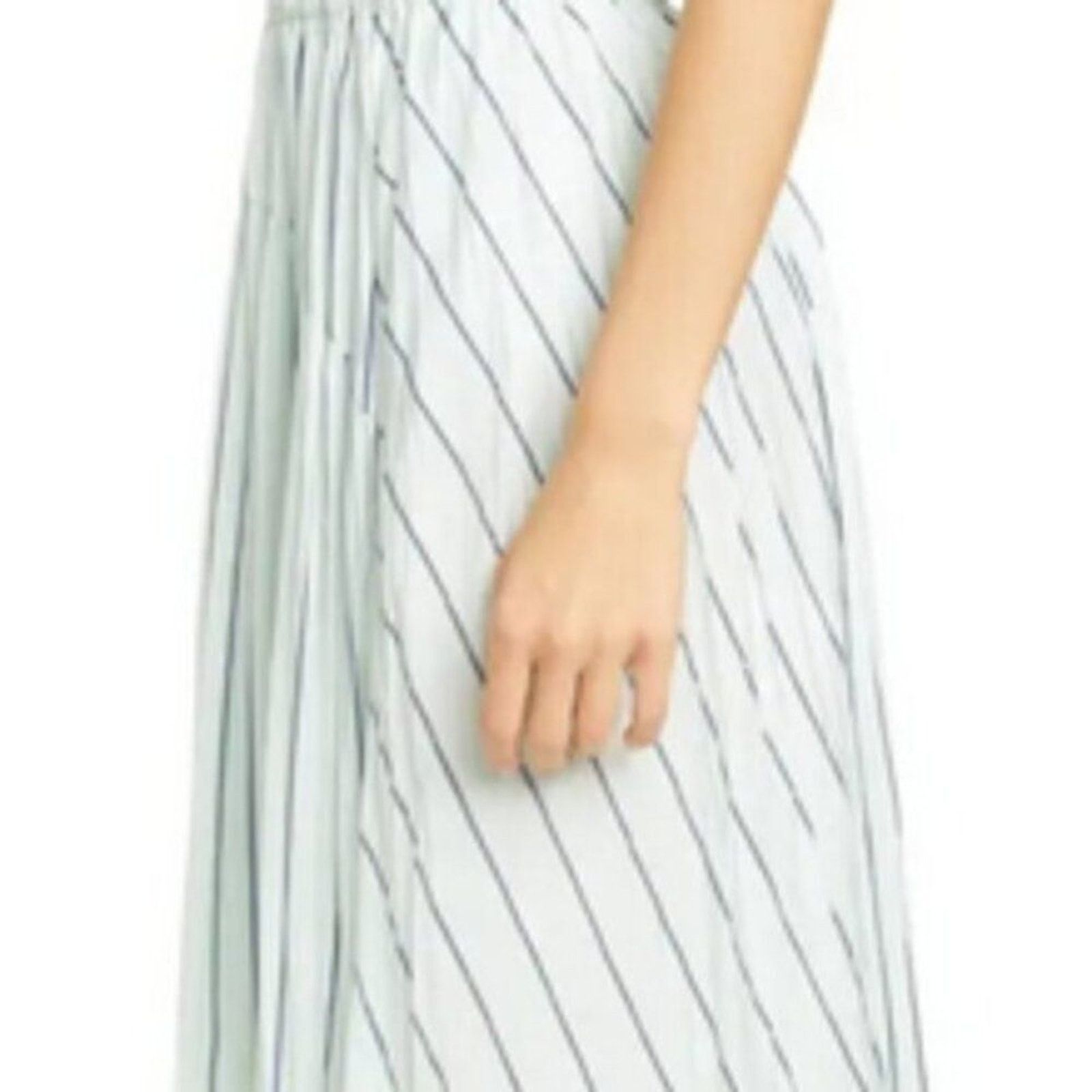 Vince Vince Mint Stripe Gauze Panel Skirt Green M Size 30" / US 8 / IT 44 - 4 Thumbnail
