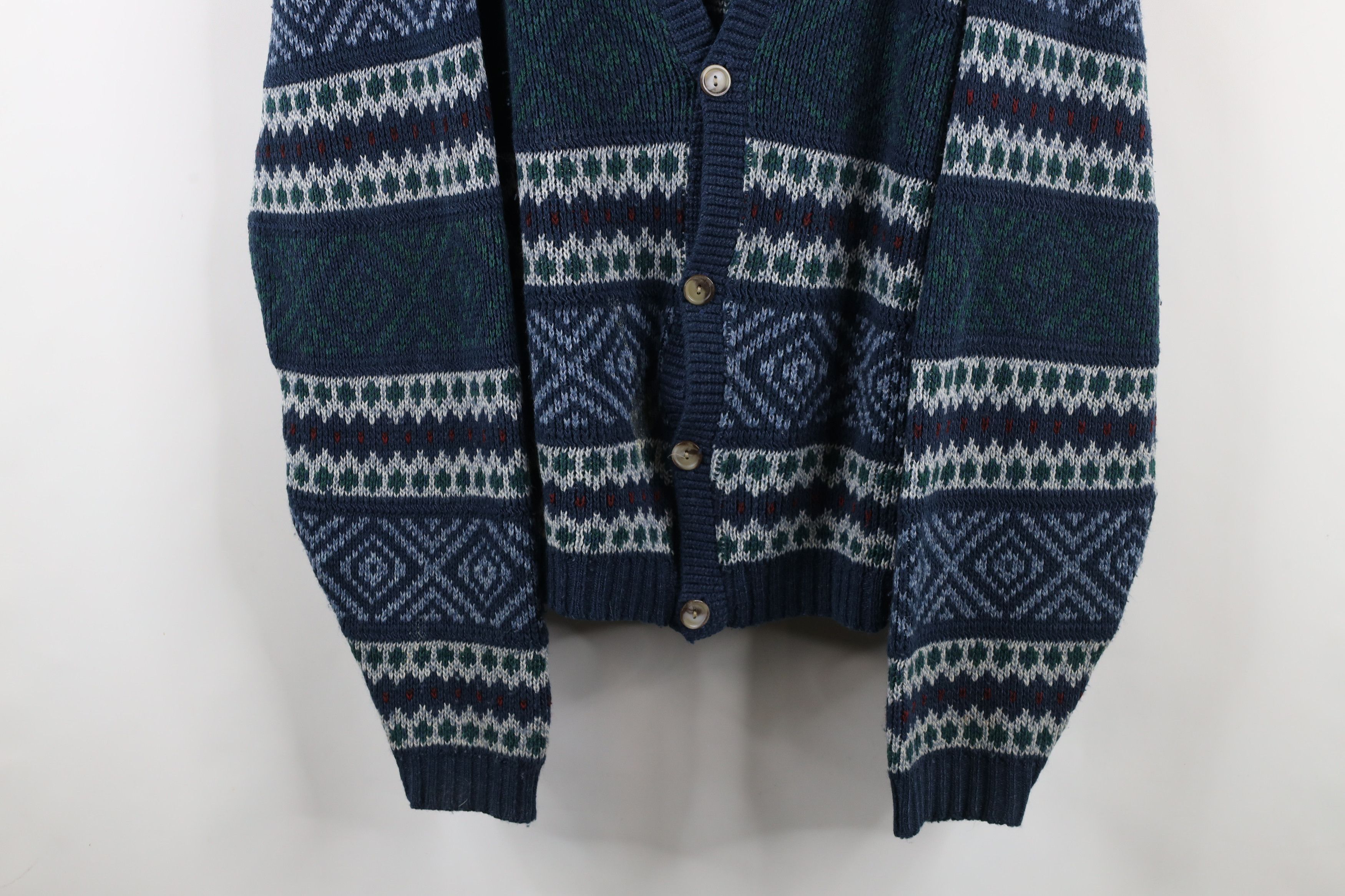 Vintage Vintage 90s Coogi Style Fair Isle Knit Cardigan Sweater USA Size US XL / EU 56 / 4 - 3 Thumbnail
