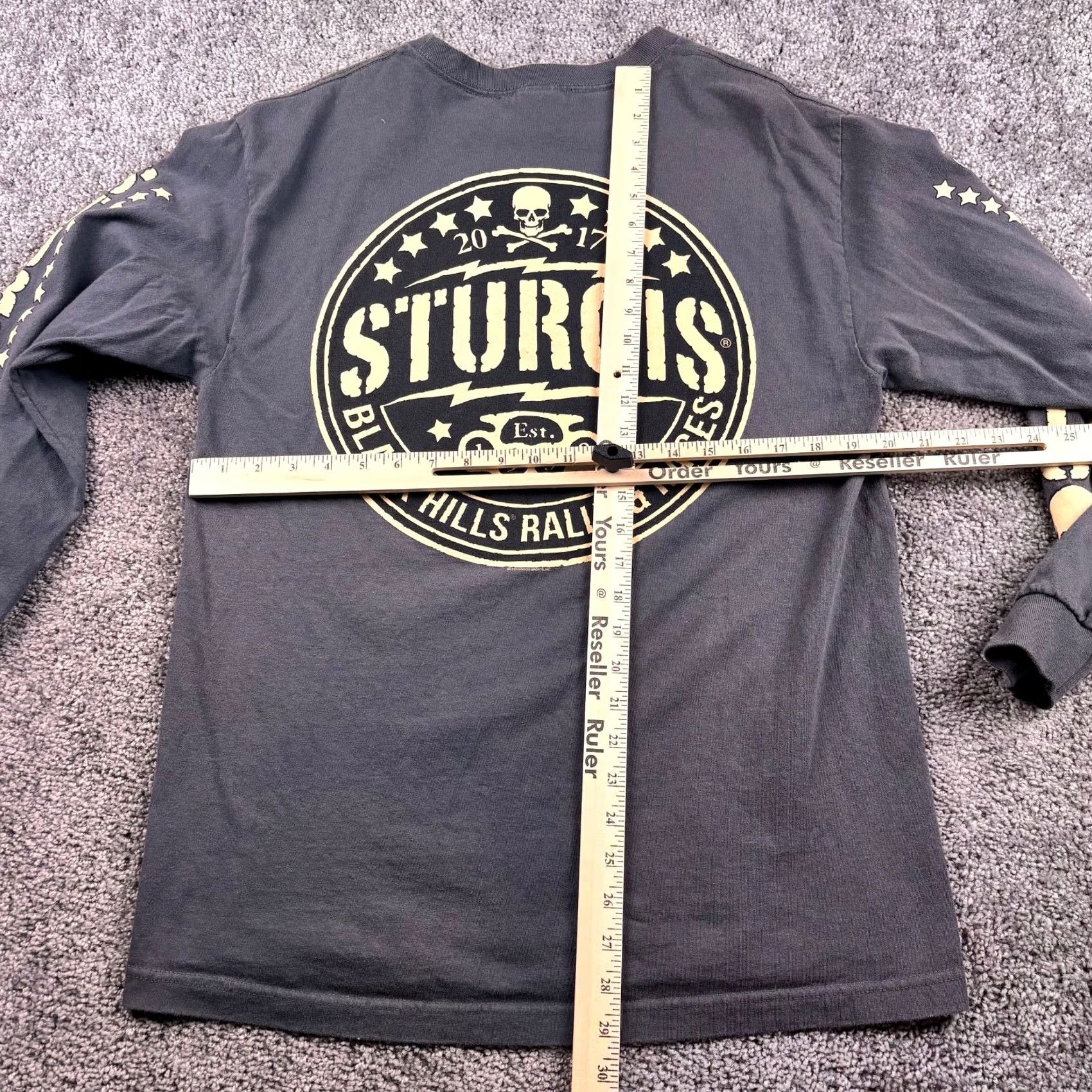 Doublet Sturgis Shirt Mens L Gray Double-Sided Graphic Tee Black Hills Rally 2017 Skull Size US L / EU 52-54 / 3 - 5 Thumbnail