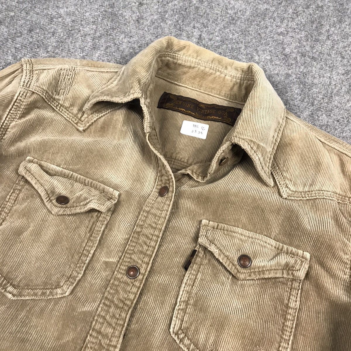 If Six Was Nine Genuine vintage Goa corduroy Distressed Snap button Shirt Size US S / EU 44-46 / 1 - 6 Thumbnail