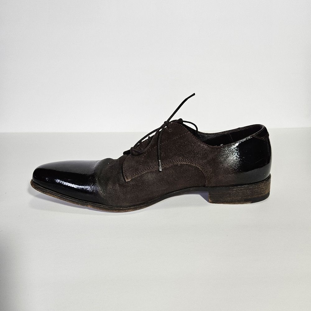 Paciotti Cesare Paciotti Brown Suede & Patent Leather Tuxedo Shoes Size US 6.5 / EU 39-40 - 3 Thumbnail