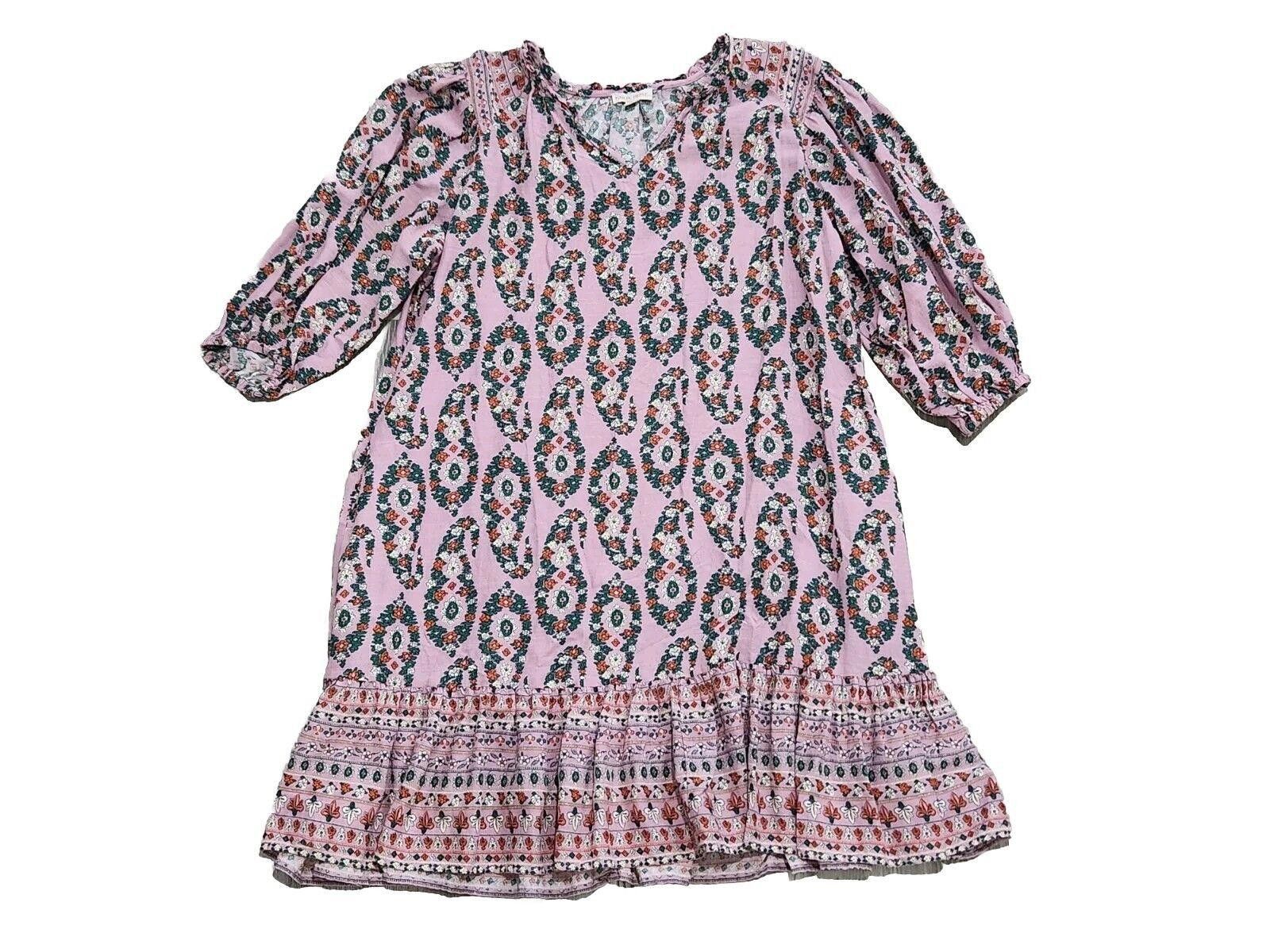 Designer Knox Rose Dress Medium Purple Floral Peasant Boho Hippie Size M / US 6-8 / IT 42-44 - 1 Thumbnail
