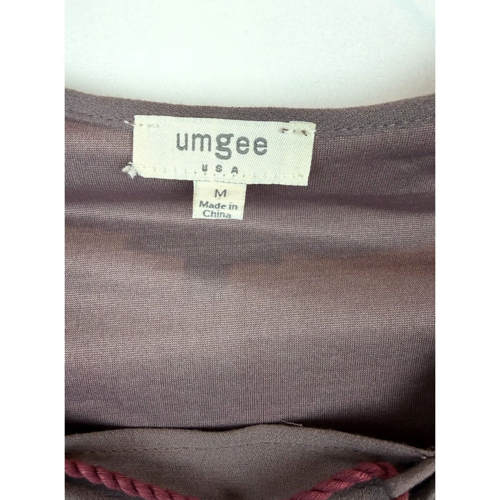Bell UMGEE Dress Women M Boho Brown Floral Embroidered Bell Sleeve Mini Short V-Neck Size M / US 6-8 / IT 42-44 - 3 Thumbnail
