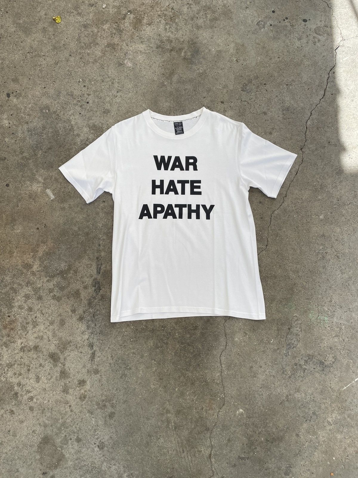 image of Number N Ine Number (N)Ine War Hate Apathy Shirt in White, Men's (Size Medium)