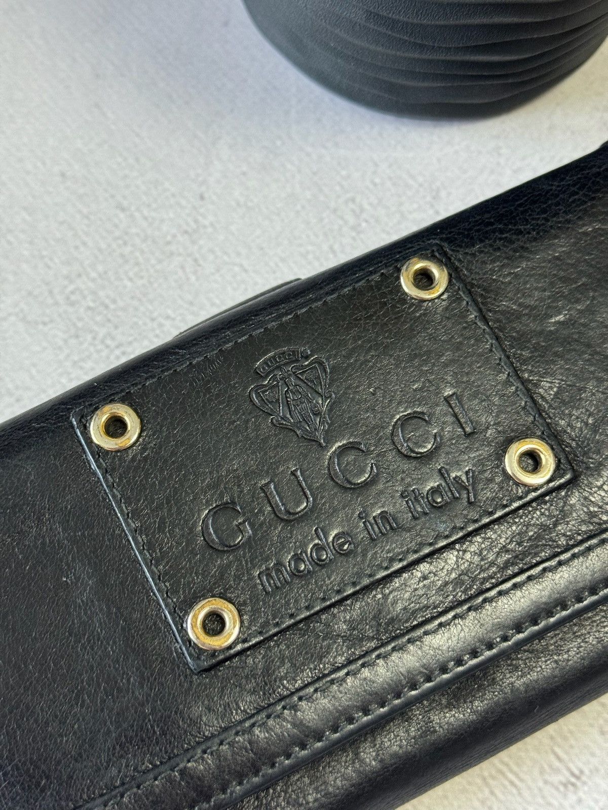 Gucci Vintage Gucci Leather Wallet Big Logo Very Rare Size ONE SIZE - 3 Thumbnail