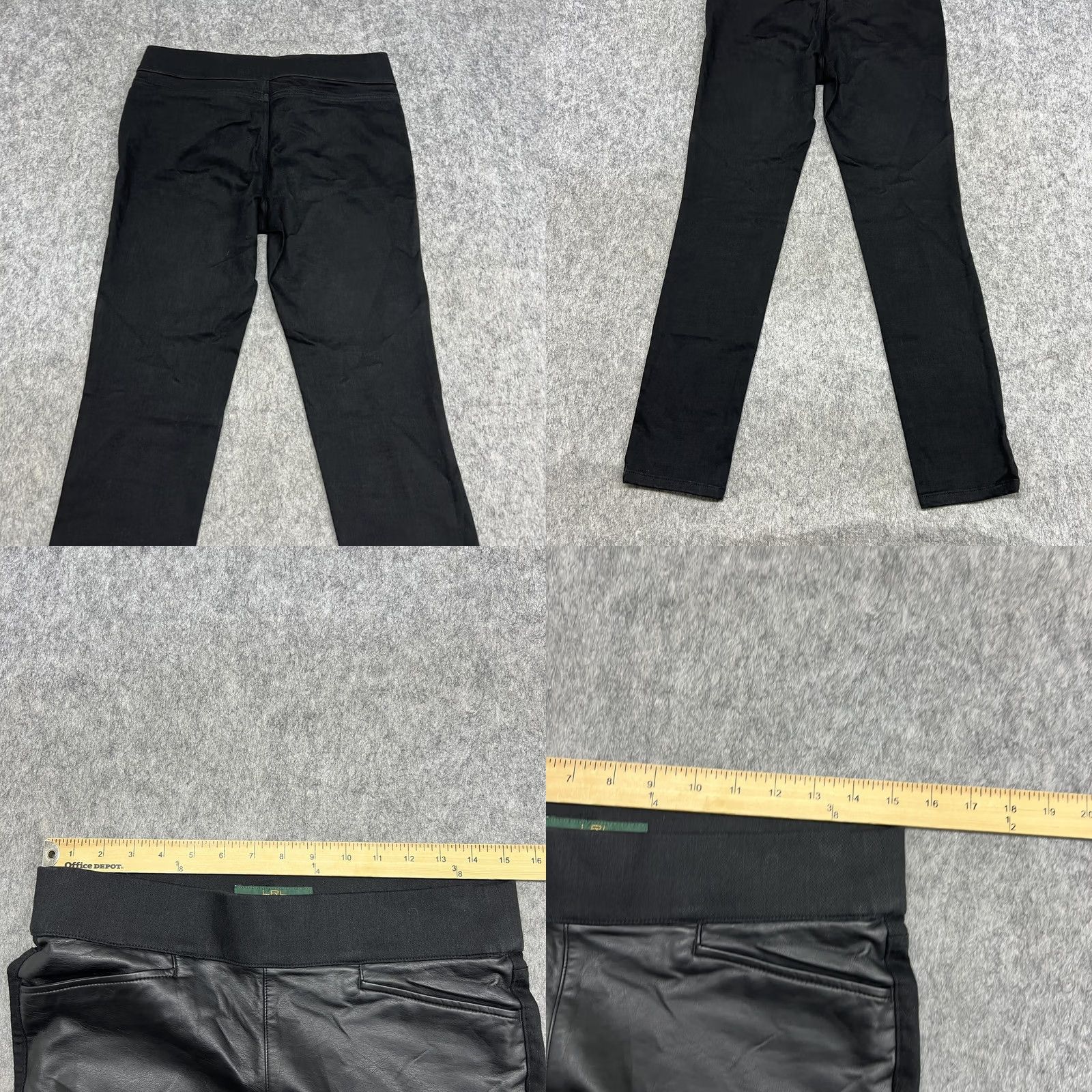 Ralph Lauren Lauren Ralph Lauren Pants Womens 6 Black Faux Leather Front Jegging Leggings Shirt? Size 28" / US 6 / IT 42 - 8 Thumbnail