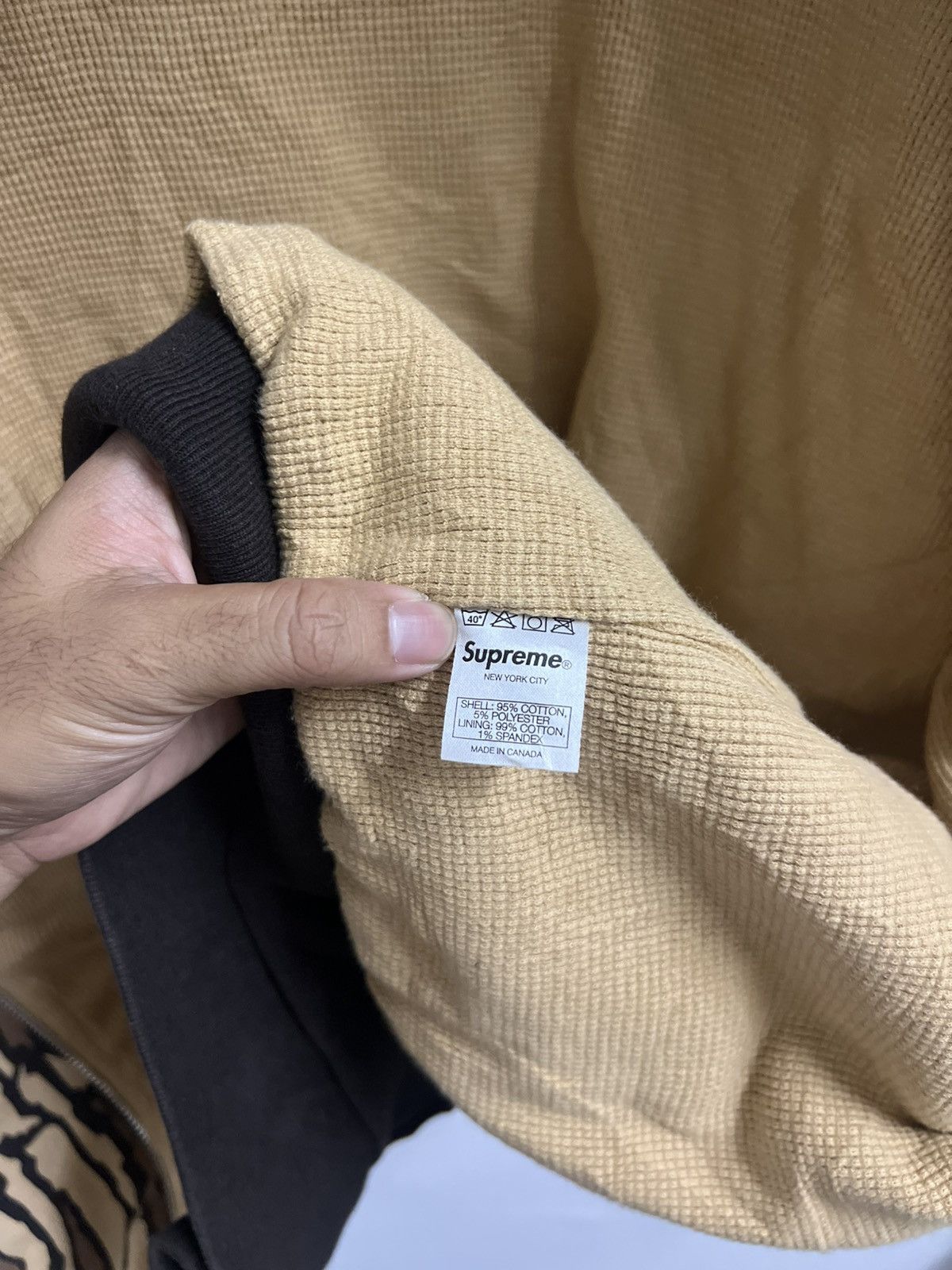 Supreme Vintage Supreme tree bark thermal zip-up Size US L / EU 52-54 / 3 - 8 Thumbnail