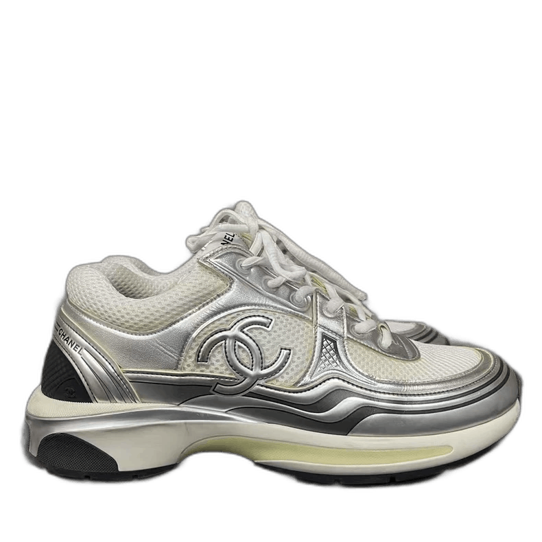 Chanel Chanel Silver Running Sneakers Size US 8 / EU 41 - 1 Thumbnail