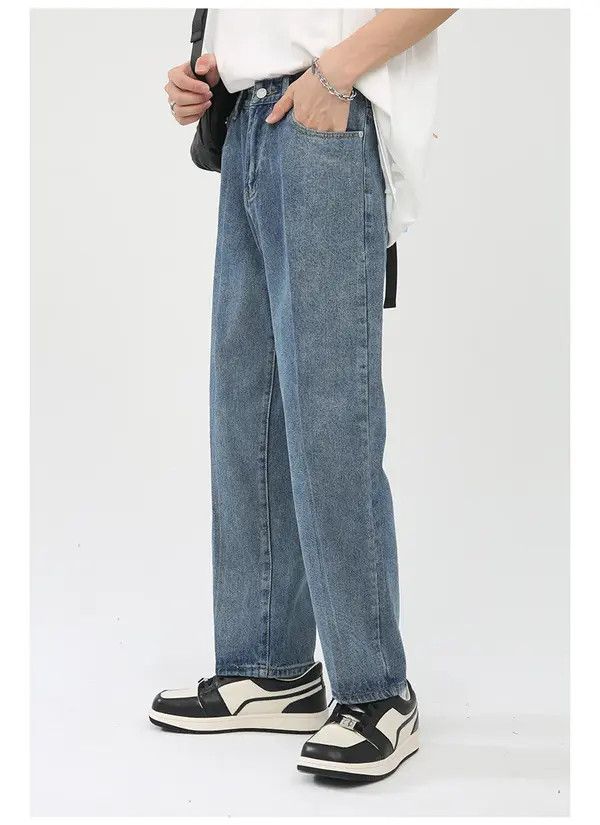 Japanese Brand Haseki x Kase Men's blue vintage loose straight casual jeans Size US 32 / EU 48 - 2 Thumbnail