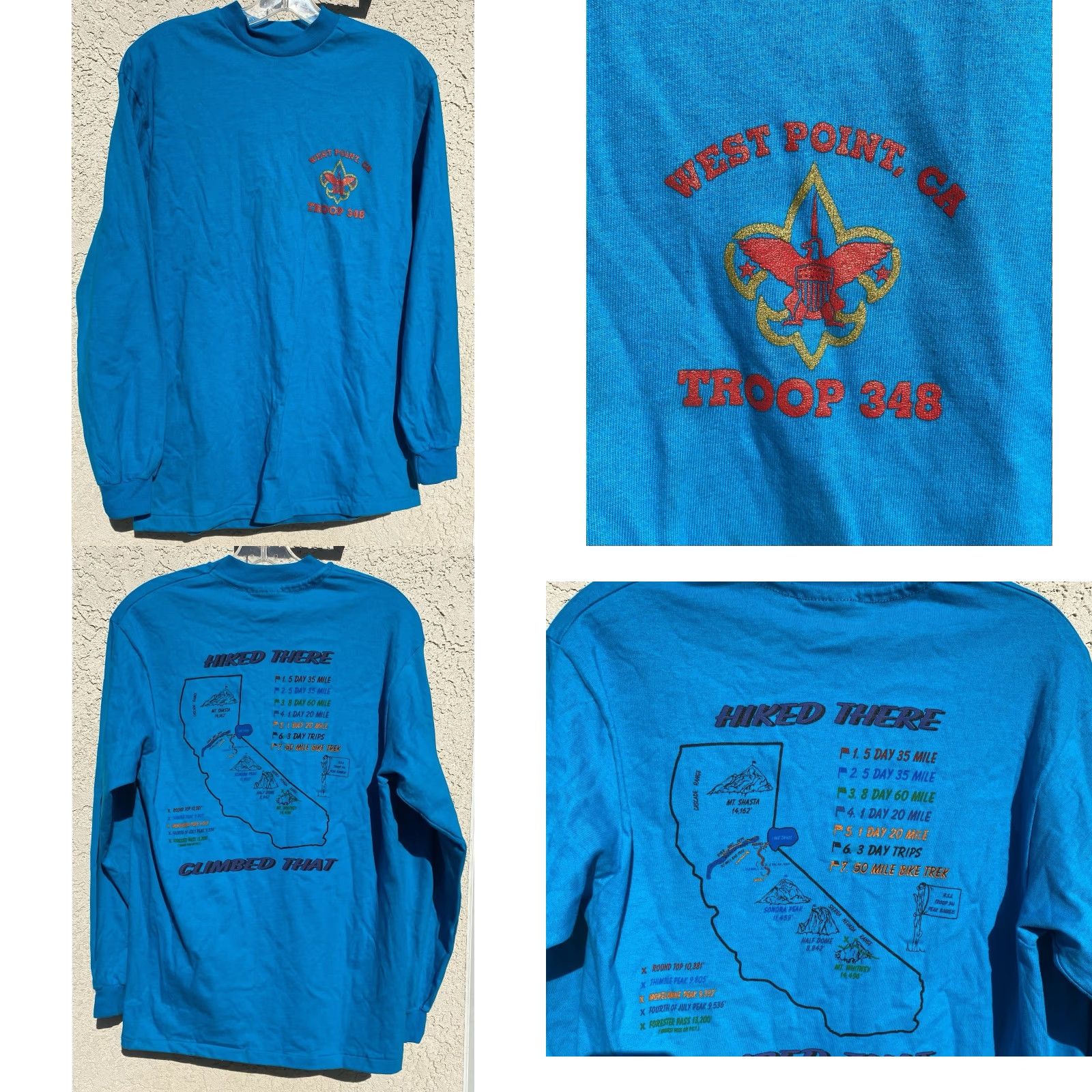 Hanes VINTAGE Westpoint Troop 348 Hiked There Climbed That Long Sleeve T-Shirt Size US M / EU 48-50 / 2 - 9 Thumbnail