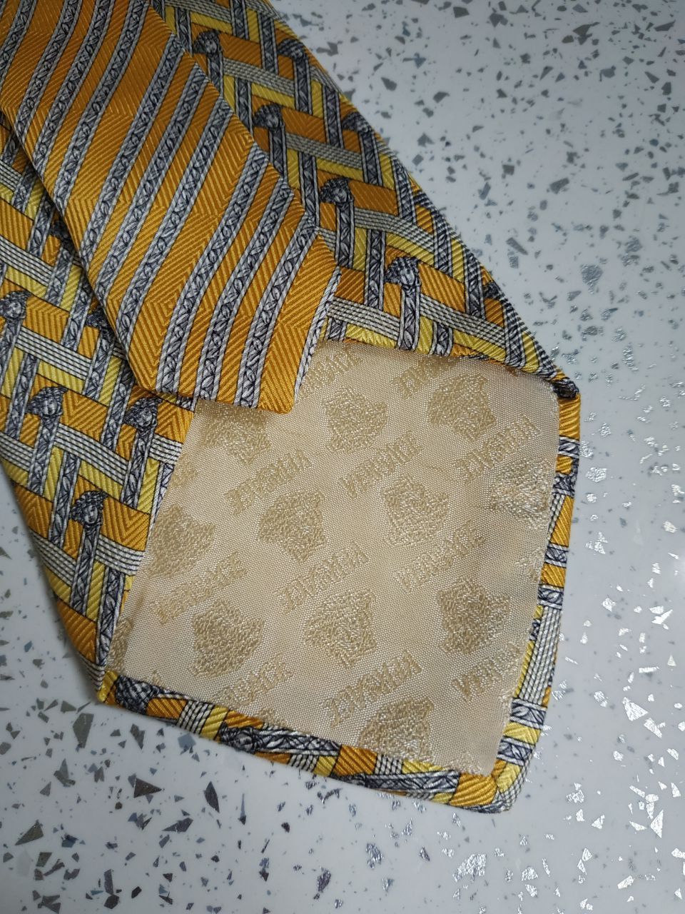 Versace Versace Monogram Medusa Logo Silk Tie Size ONE SIZE - 3 Thumbnail