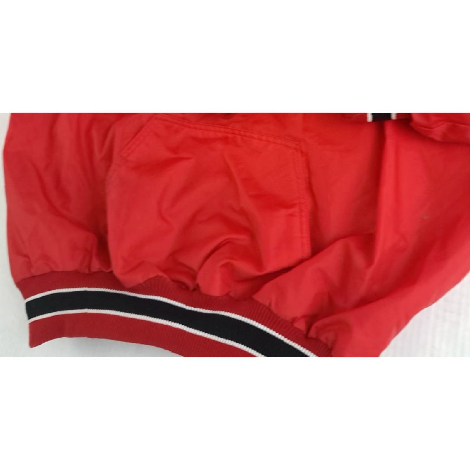 Red Wing VINTAGE DeLong Detroit Red Wings 1/4 Zip Pullover Lined Bomber Jacket USA Mens LG Red Size US L / EU 52-54 / 3 - 7 Thumbnail