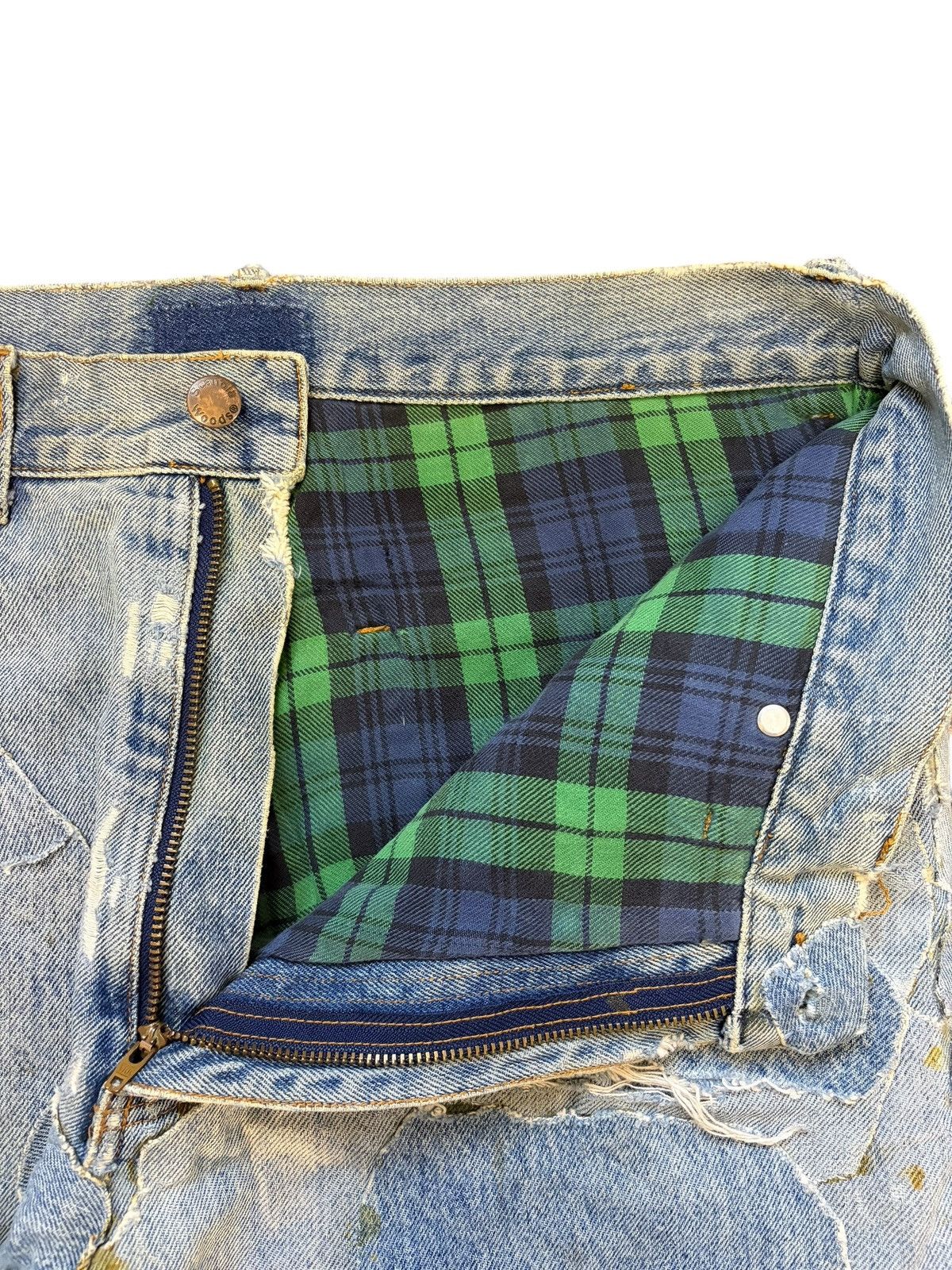 Marithe + Francois Girbaud Vintage Scandia Woods Patch Distress Baggy Jeans Size US 34 / EU 50 - 5 Thumbnail