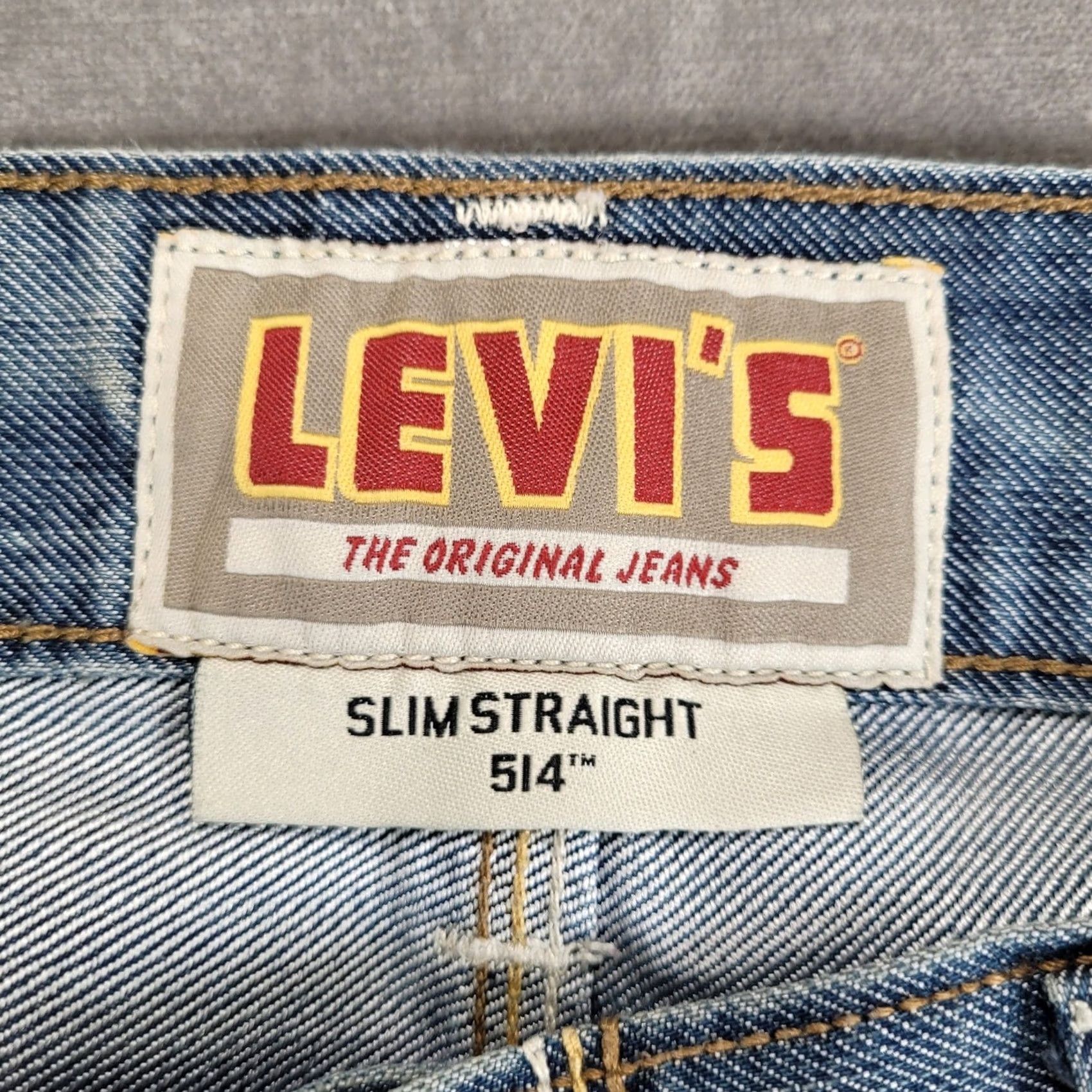 Levi's Mens Levi's 514 Slim Straight Jeans Blue Denim Y2K Streetwear Size US 33 - 2 Thumbnail