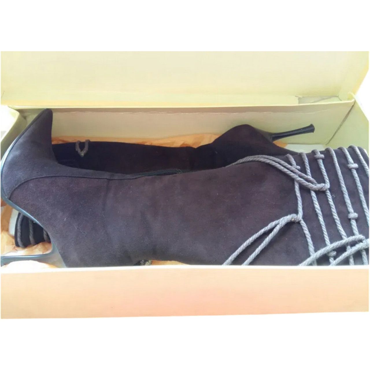 Other Designer suede brown boots knee high with tassels US sz 6 Size US 6 / IT 36 - 3 Thumbnail