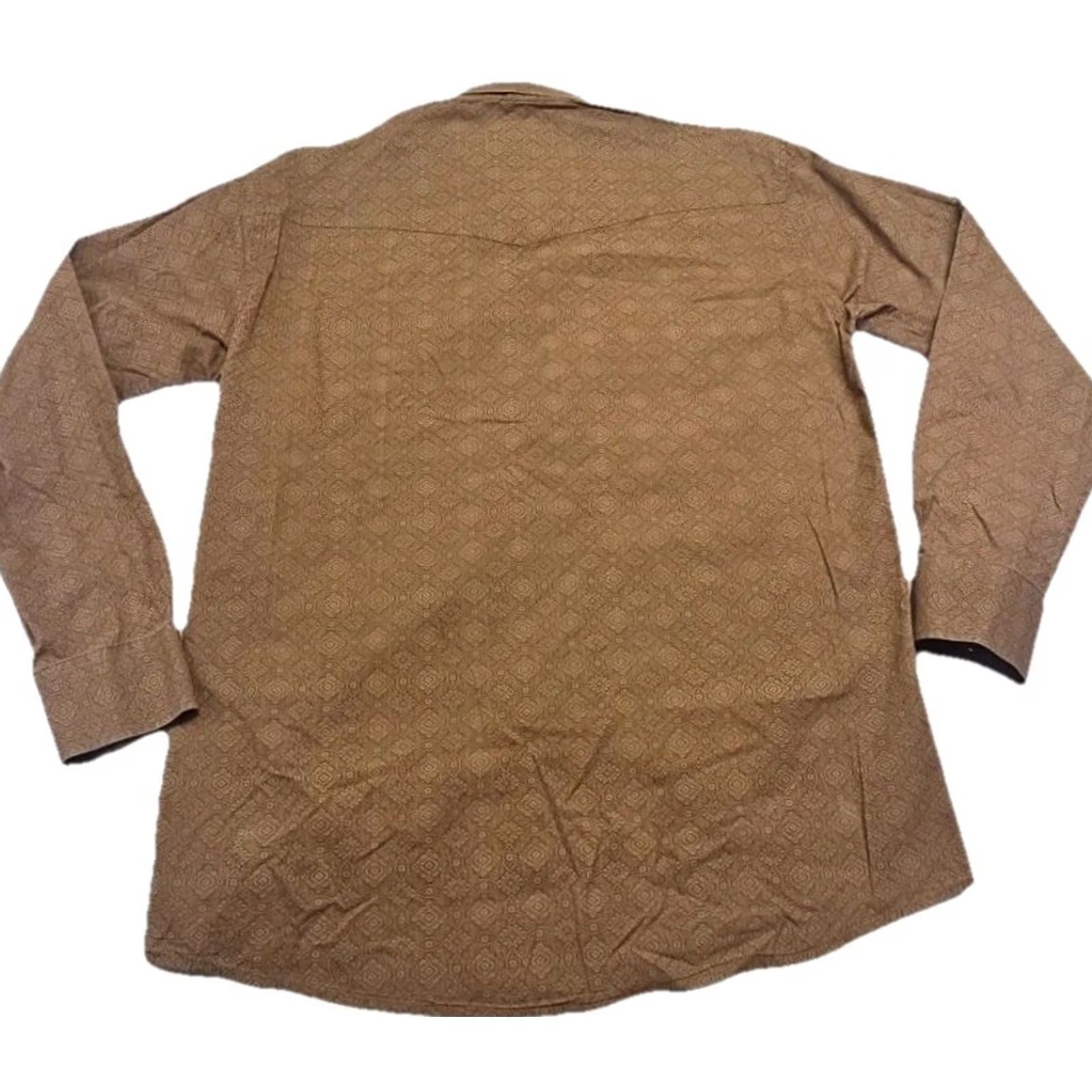 Vintage Larry Mahan Cowboy Western Shirt Mens Large Brown Geometric Pearl Snap Y2K Size US L / EU 52-54 / 3 - 7 Thumbnail