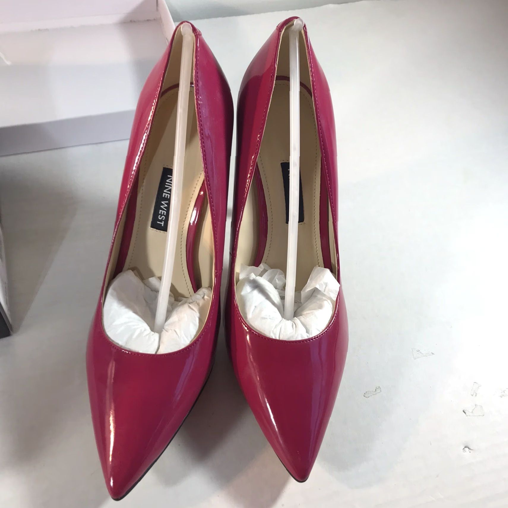 Nine West Pink Patent Leather Heels 4in Stiletto Pump Womens Size