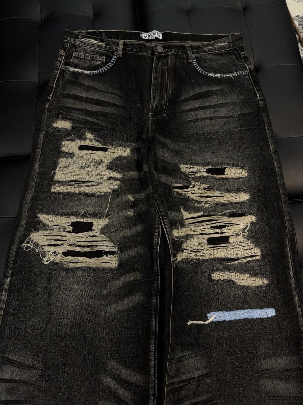 Vale Valley Baggy Denim Black Jeans Size 38 (NEW) Authentic Pants Size US 38 / EU 54 - 5 Thumbnail