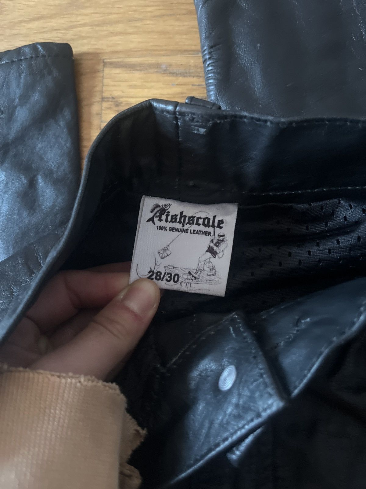 Other Fishscale Black Leather Pants Size US 28 / EU 44 - 2 Thumbnail