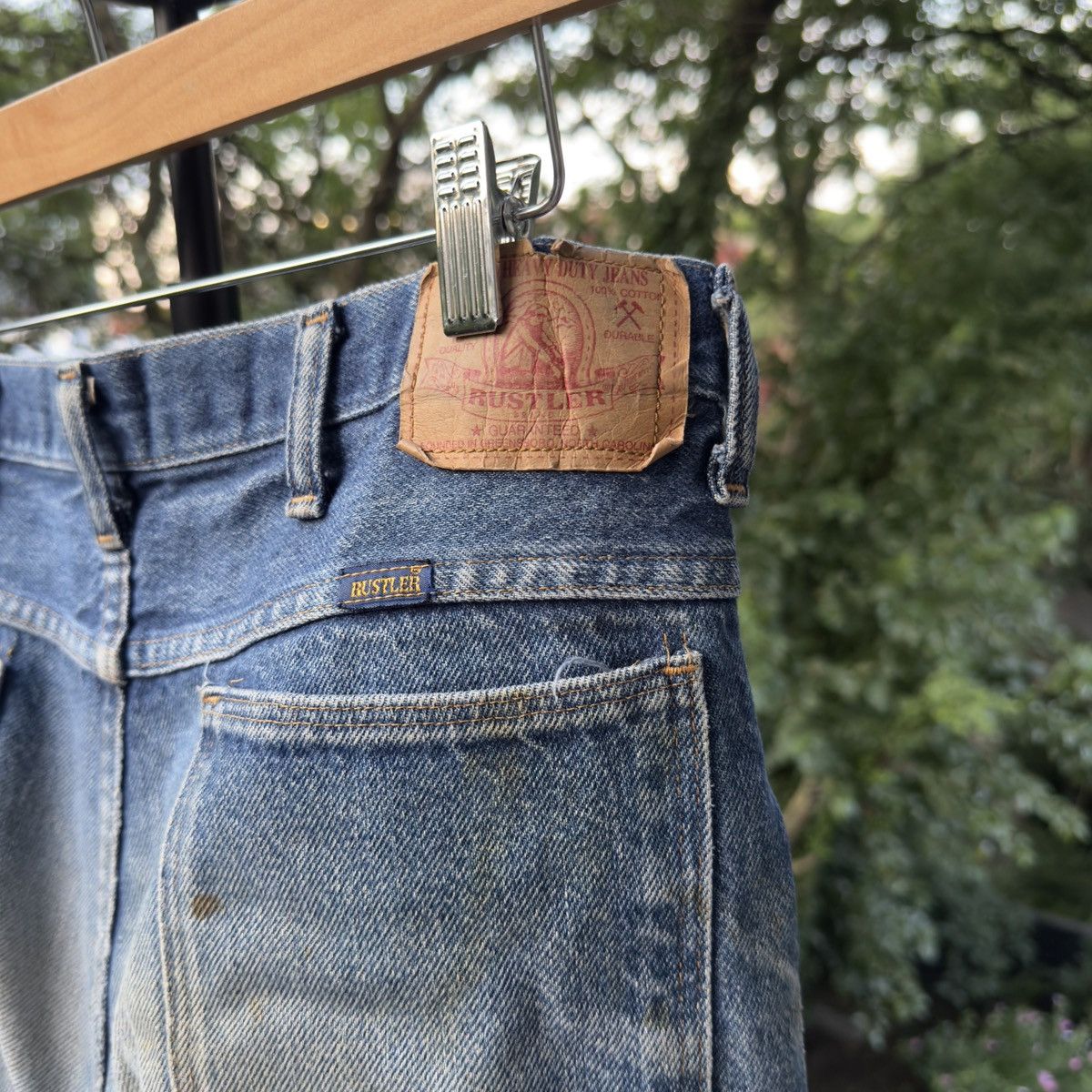 Vintage Thrashed Faded Distressed Rustler Jeans ERD Grunge Chrome Size US 32 / EU 48 - 6 Thumbnail
