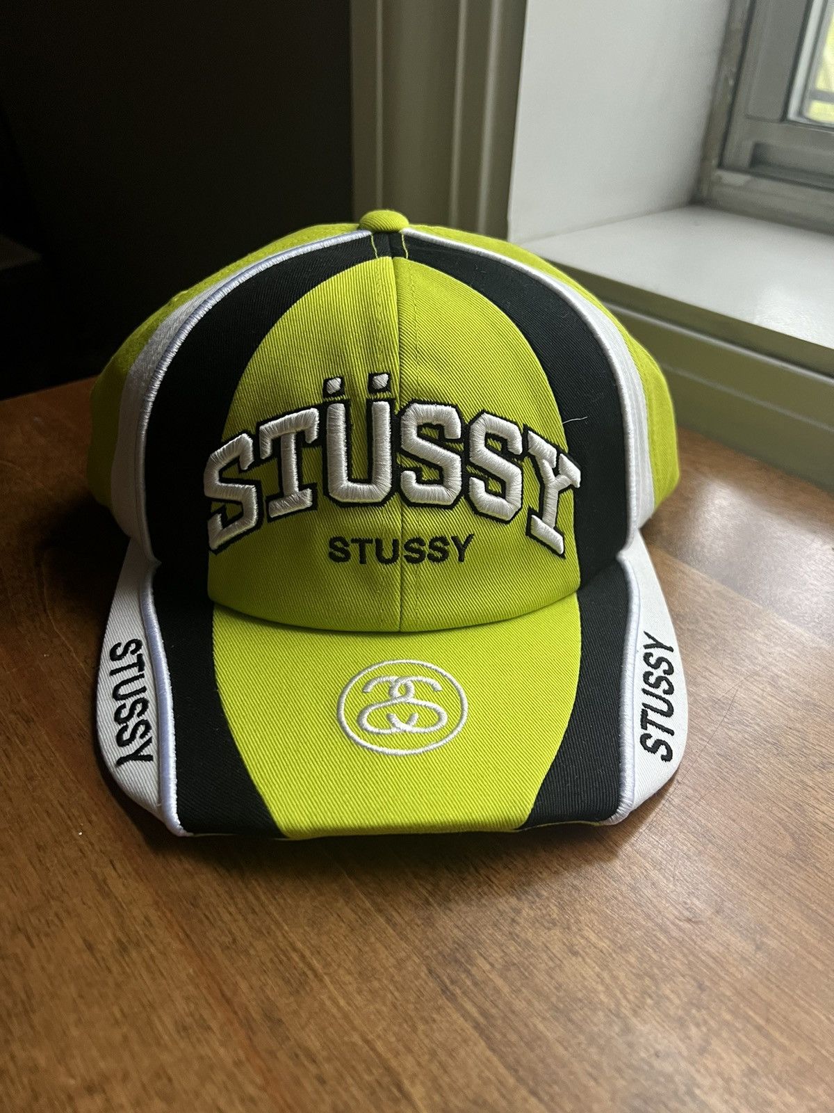 Vintage Stussy Low Pro Souvenir Strapback 6 Panel Hat Lime Green