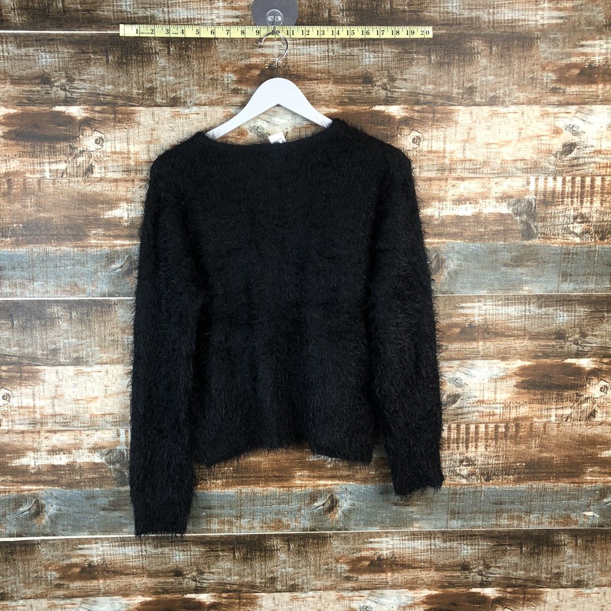 Japanese Brand DL HK Works London Black fur shaggy Mohair Knitwear #C364 Size M / US 6-8 / IT 42-44 - 12 Thumbnail