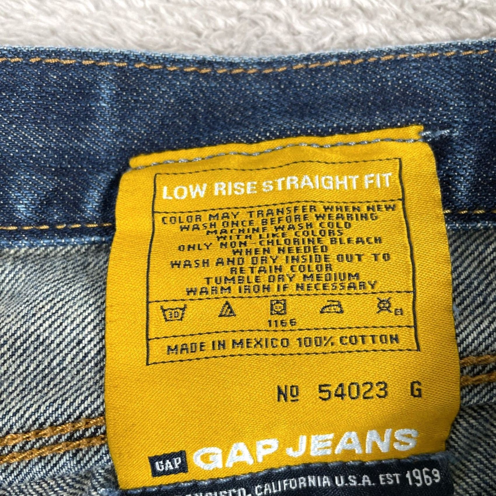 Gap Gap 1969 Low Rise Straight Jeans Men's 38x32 Dark Blue Wash Cotton Denim Size US 38 / EU 54 - 5 Thumbnail