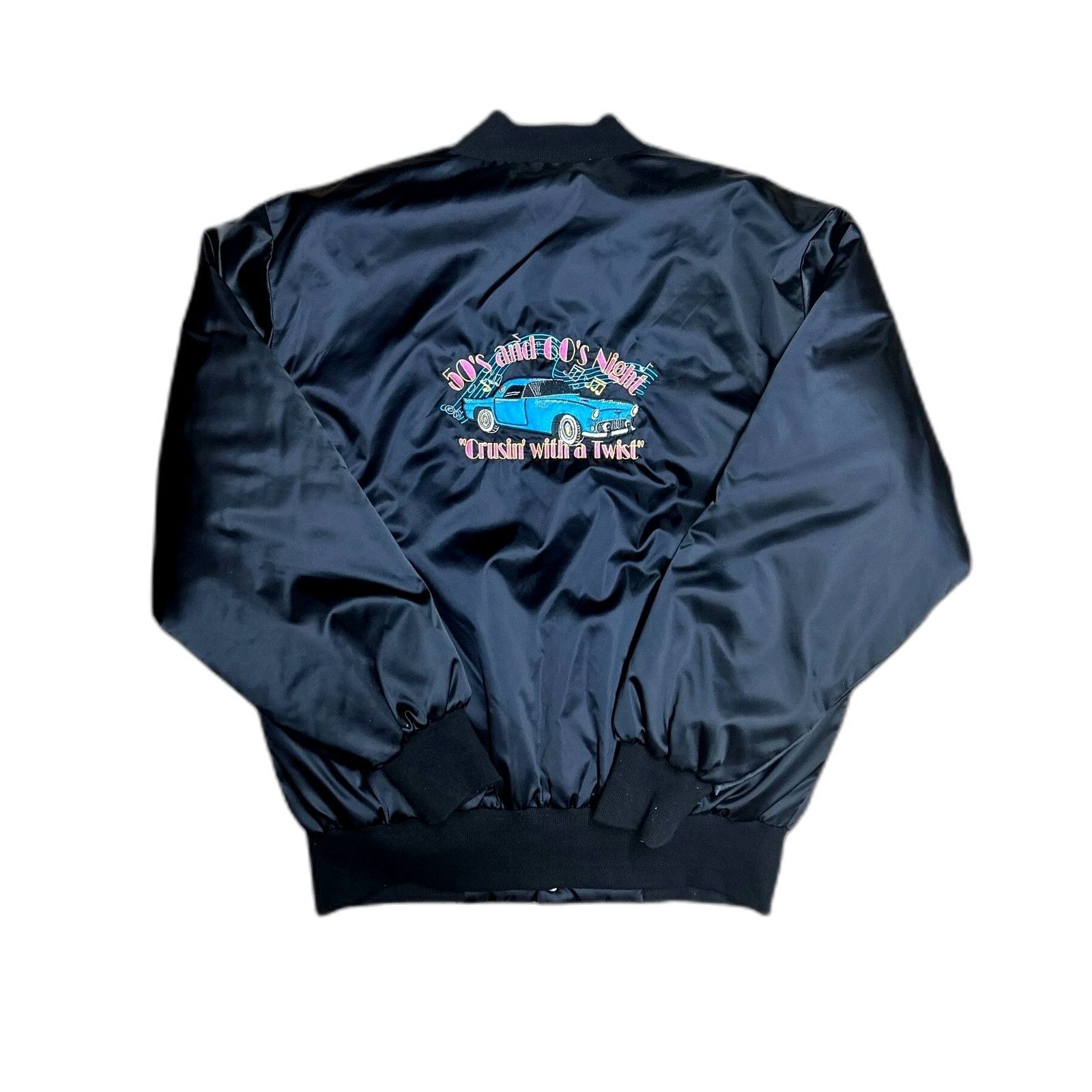 Diesel Black Gold Vintage Embroidered Black Jacket Royal Caribvean Satin Size US XL / EU 56 / 4 - 1 Thumbnail