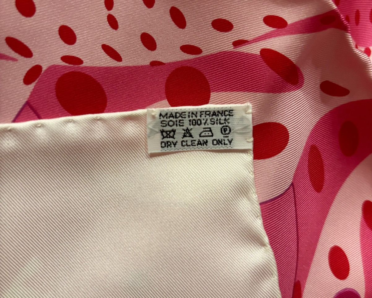 Hermes HERMES Silk Hola Flamenca Scarf 90 Blanc Rose Fuchsia Size ONE SIZE - 8 Thumbnail