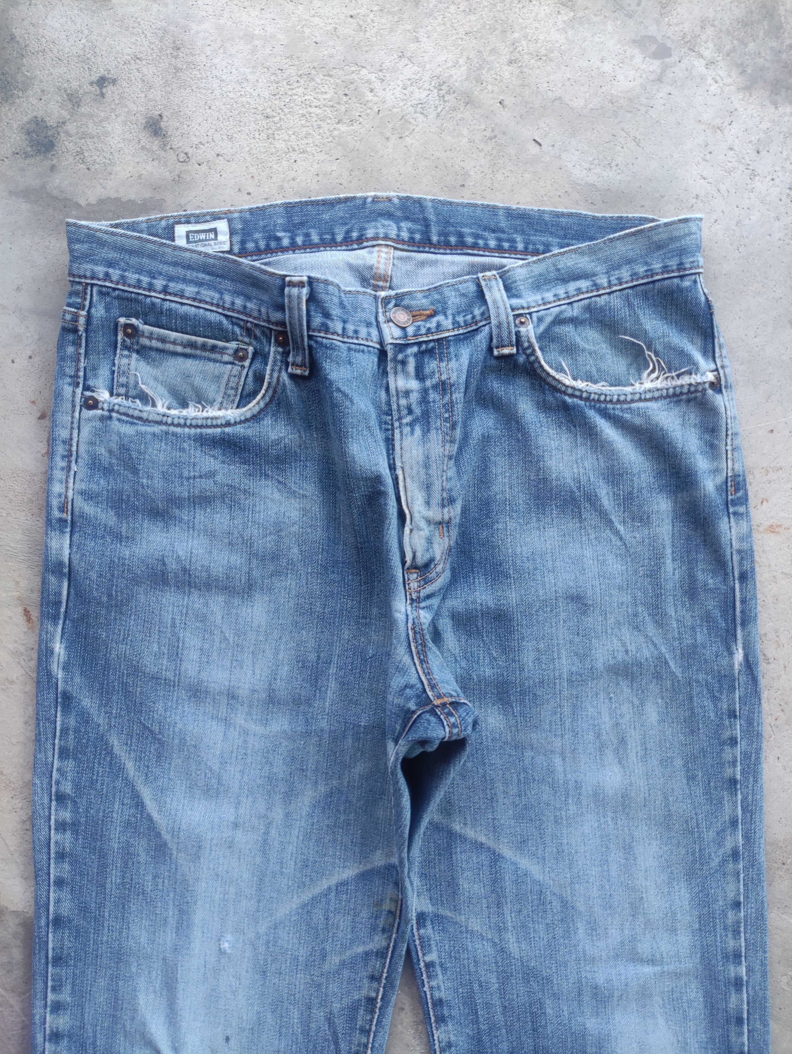 Vintage Edwin 403 Japan Jean Distressed Faded Denim