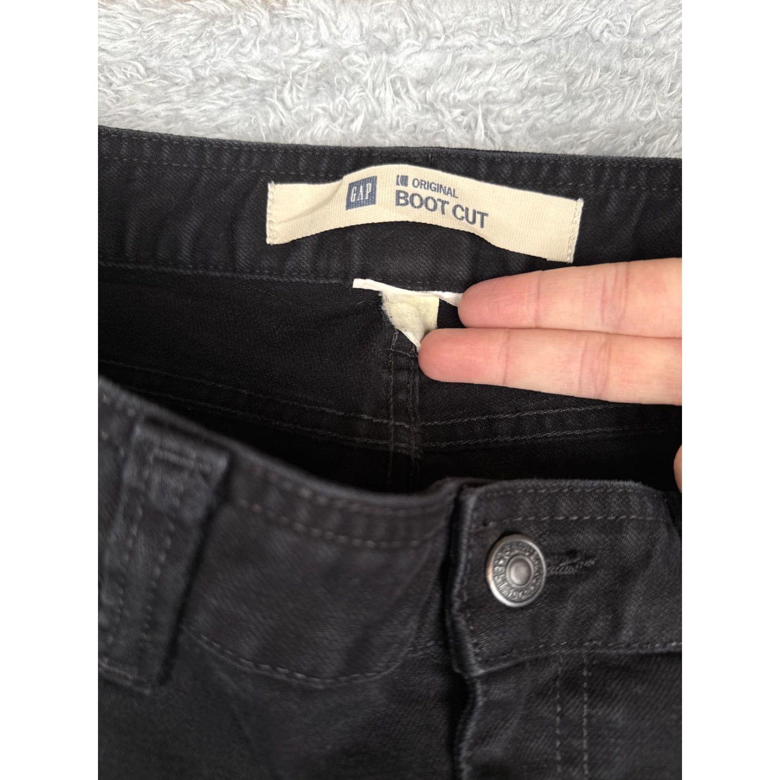 Gap VINTAGE Gap Jeans Womens 5-Pocket Boot Cut Denim Black 29x30 Regular Mid 1969 Gap Size 29" - 6 Thumbnail