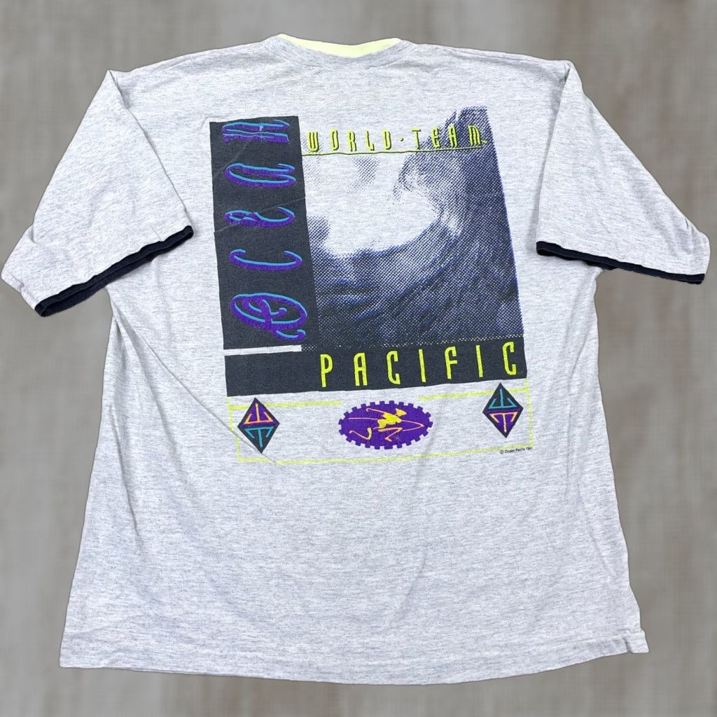 Ocean Pacific VINTAGE Ocean Pacific Shirt Men Large Gray Surf World Team 90s Gray USA Wave Size US L / EU 52-54 / 3 - 1 Thumbnail