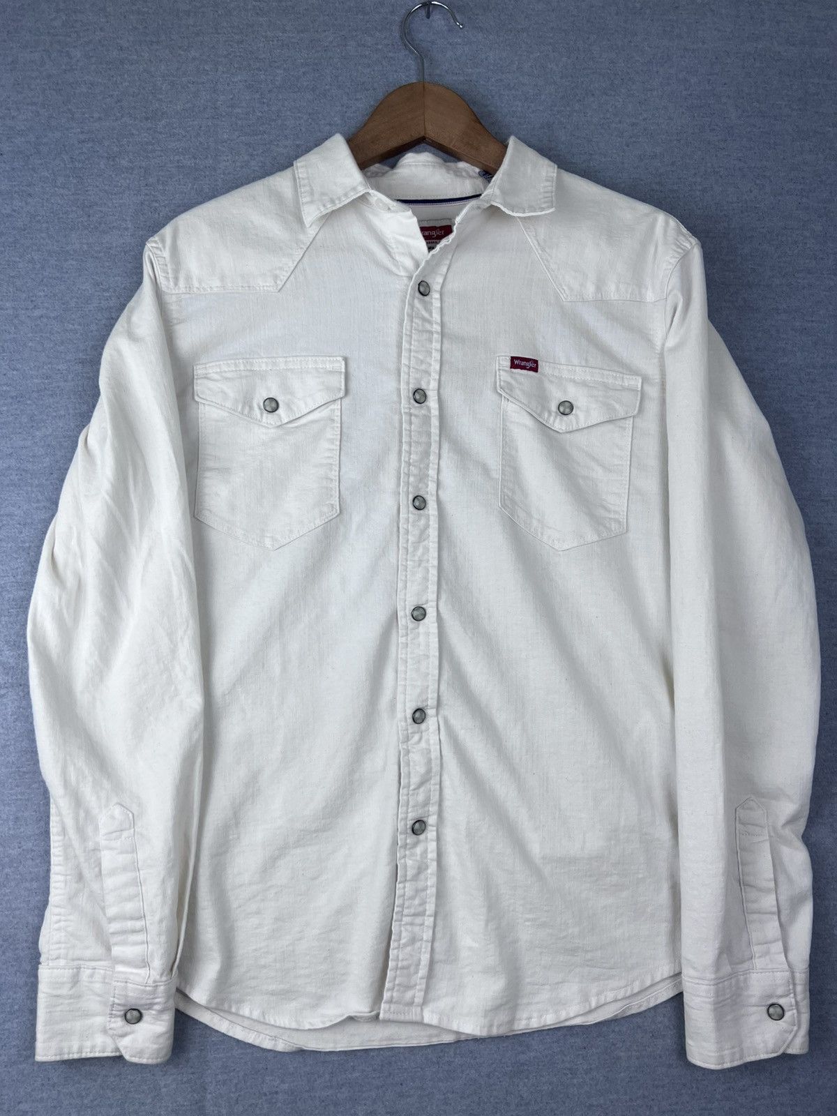 Wrangler Wrangler Pearl Snap Woven Shirt Men's S Cowboy Wash Beige LS Size US S / EU 44-46 / 1 - 2 Thumbnail