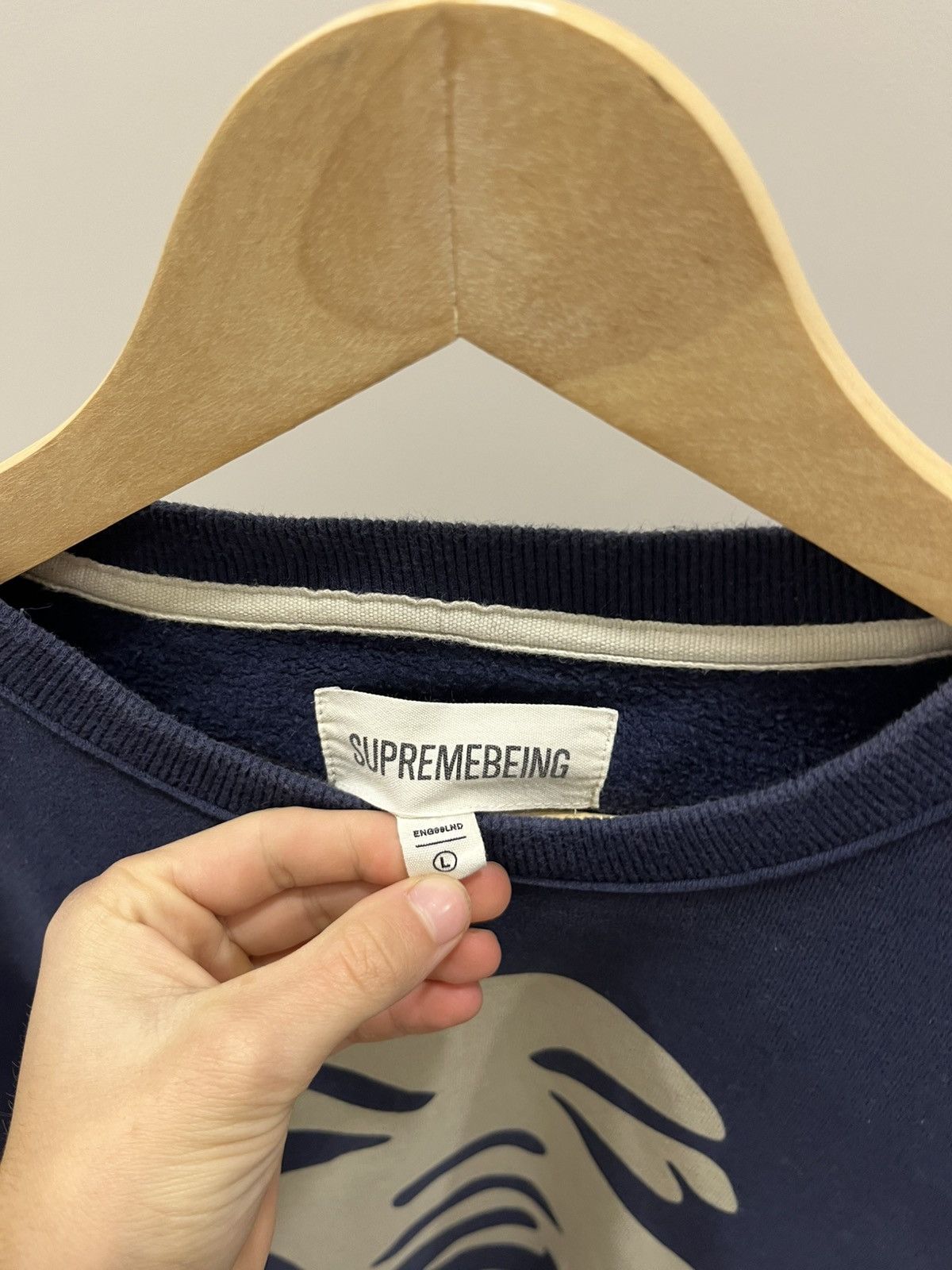 SUPREMEBEING Supremebeing Face Sweatshirt Blue Y2K Rare Size US L / EU 52-54 / 3 - 4 Thumbnail