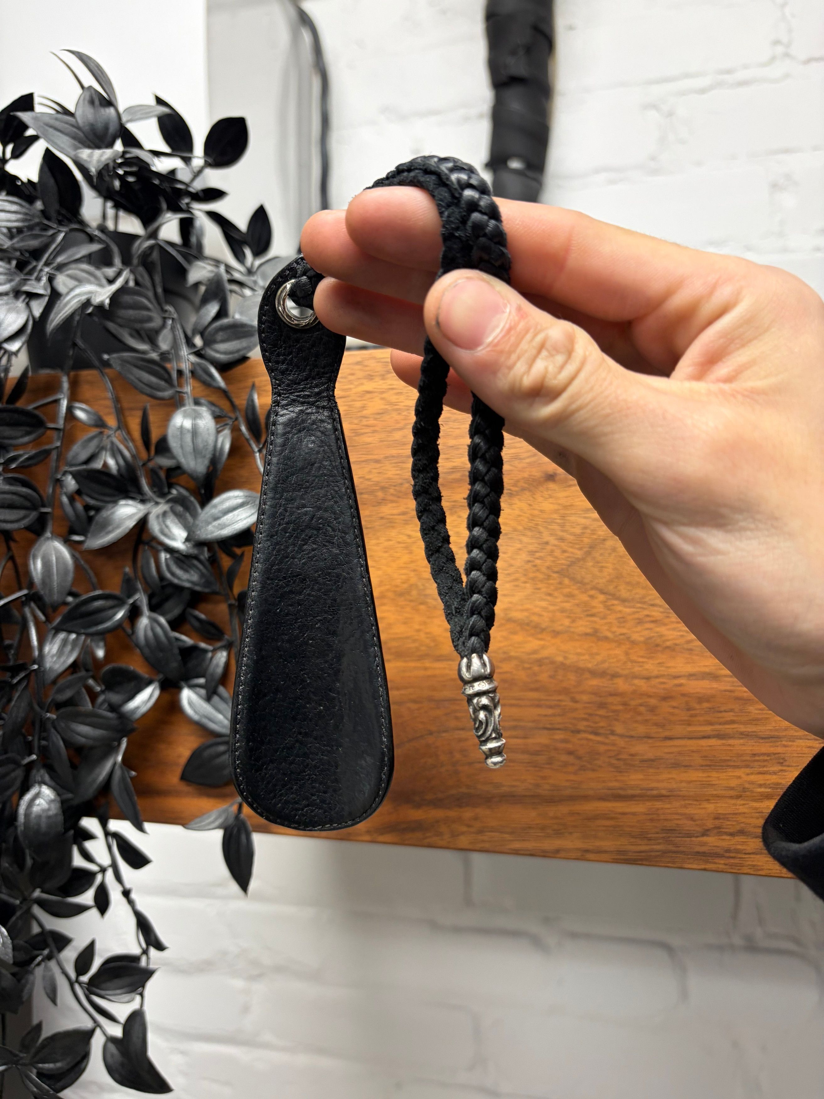 Chrome Hearts Chrome Hearts ‘Shoe Horn’ With Braided Leather/925 Silver Handle Size ONE SIZE - 1 Thumbnail