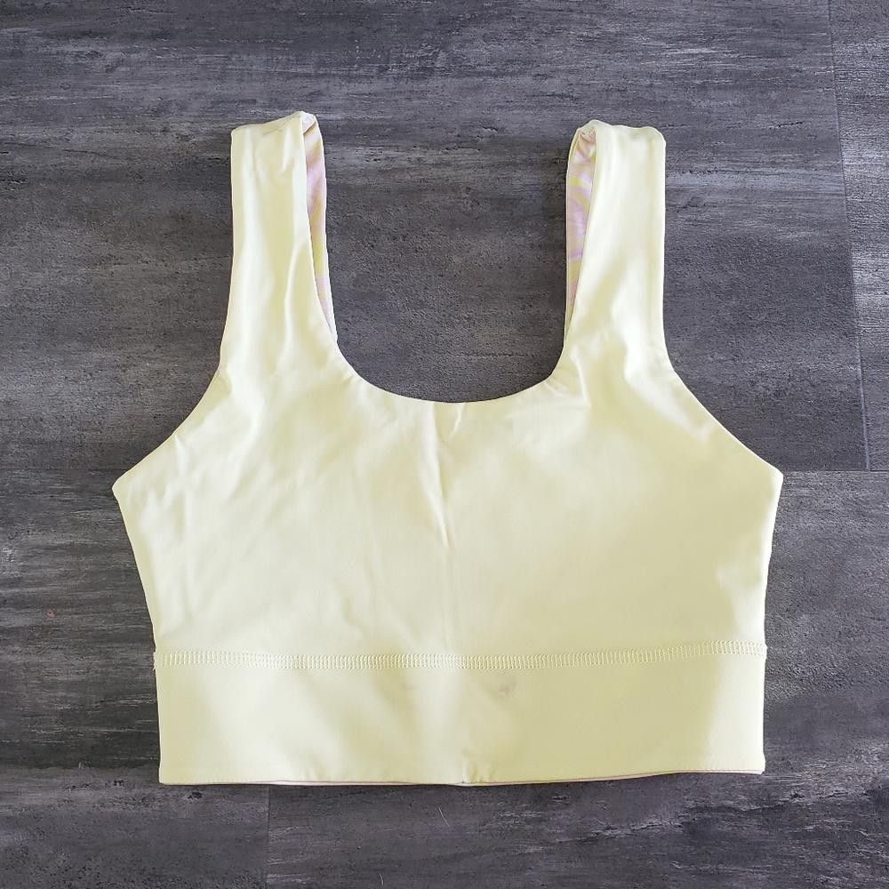 Fabletics Yellow Harlow Reversible Midi Sport Bra Size ONE SIZE - 3 Thumbnail