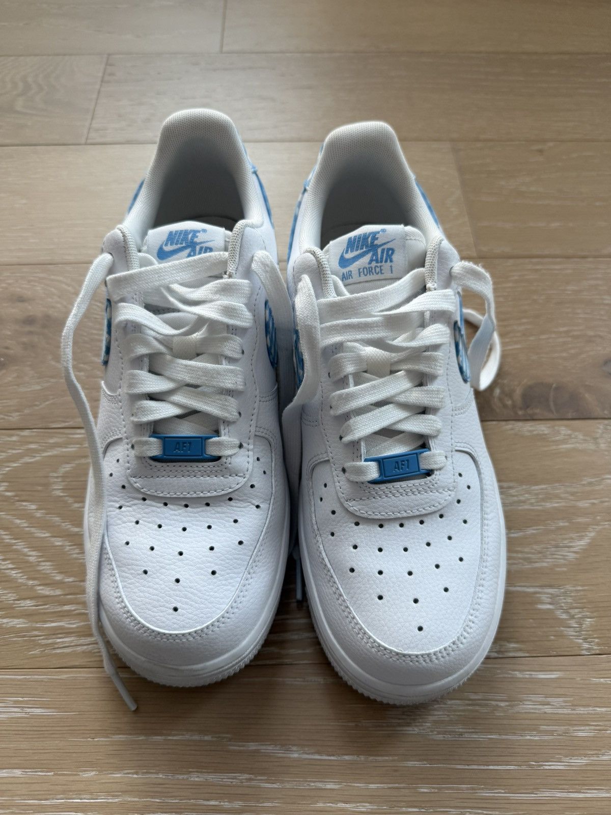 Nike Rare Nike Air Force 1 Low 07 Essential Blue White Gingham Size US 8.5 / IT 38.5 - 3 Thumbnail
