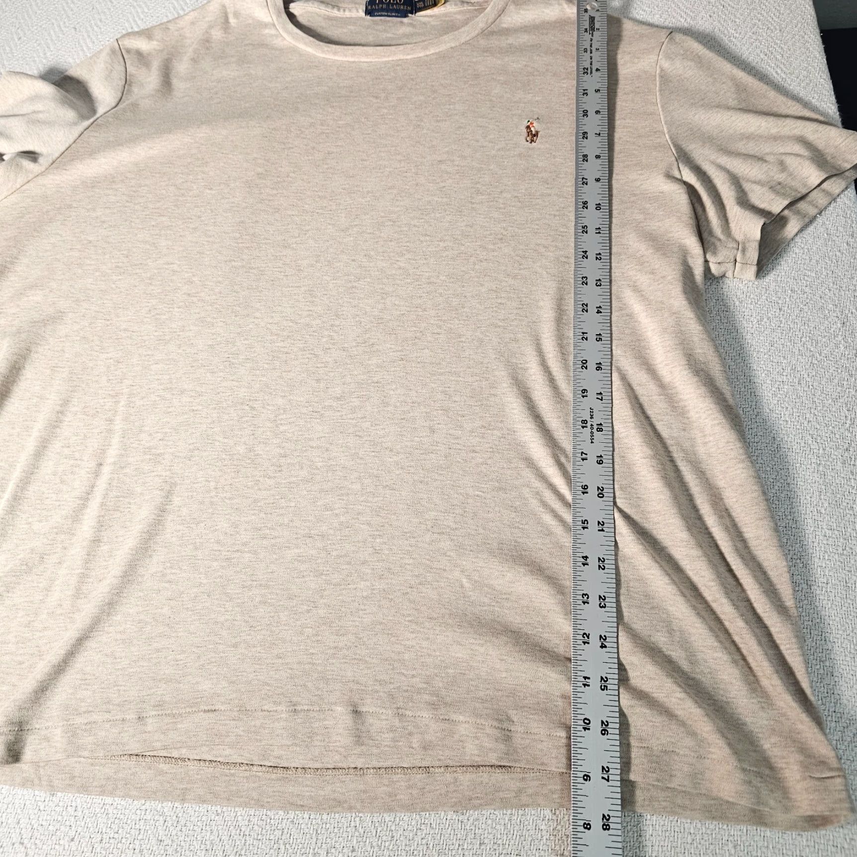 Ralph Lauren VINTAGE Ralph Lauren T-Shirt Men 2XL Short Sleeve Crew Neck Solid Cotton Logo Slim Beige Size US XXL / EU 58 / 5 - 5 Thumbnail