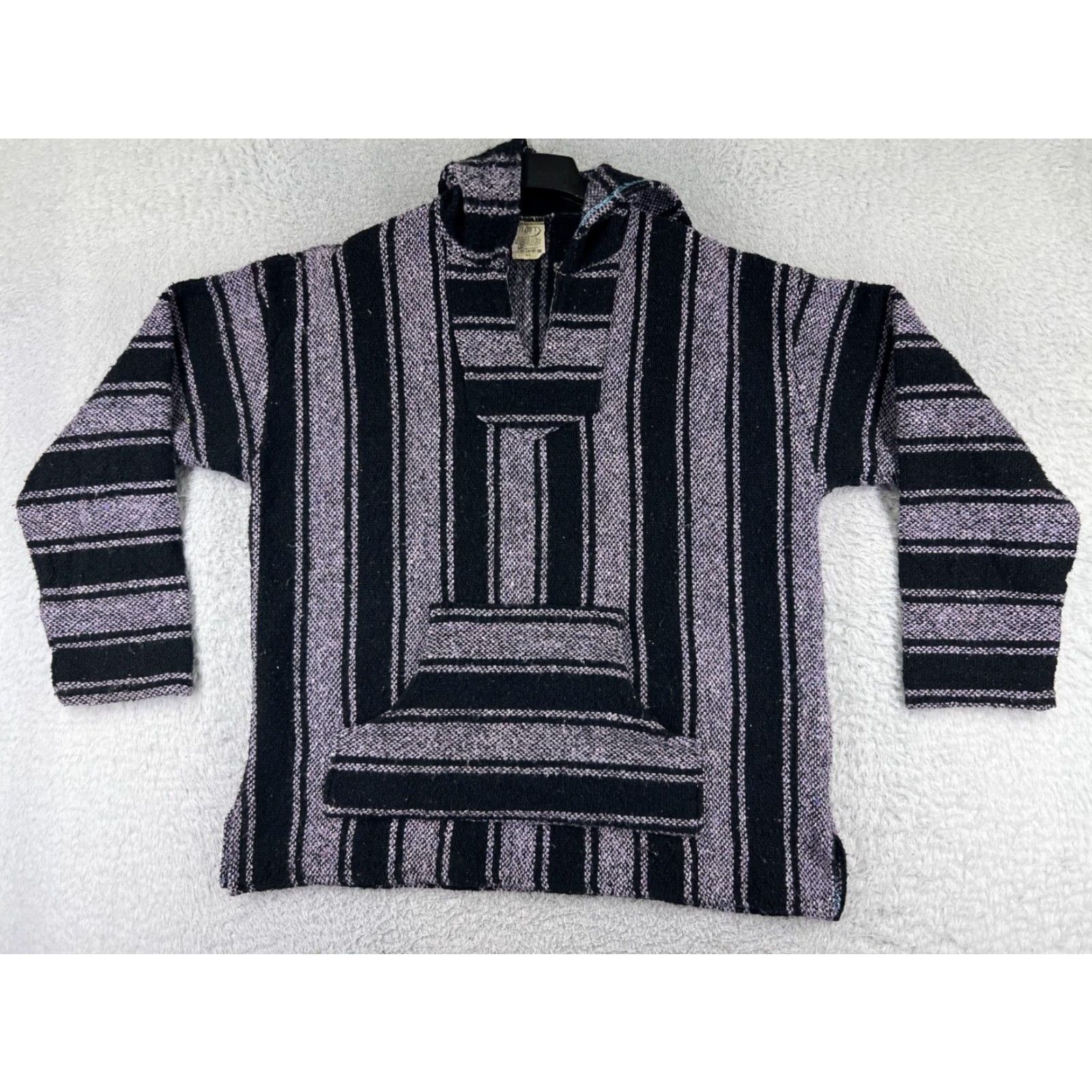 Vintage Franks Hoodie Men XL Purple Black Pocket Sweater Acrylic Drug Rug Crew Neck Pullover All Seasons Hooded Pockets Size US XL / EU 56 / 4 - 2 Thumbnail